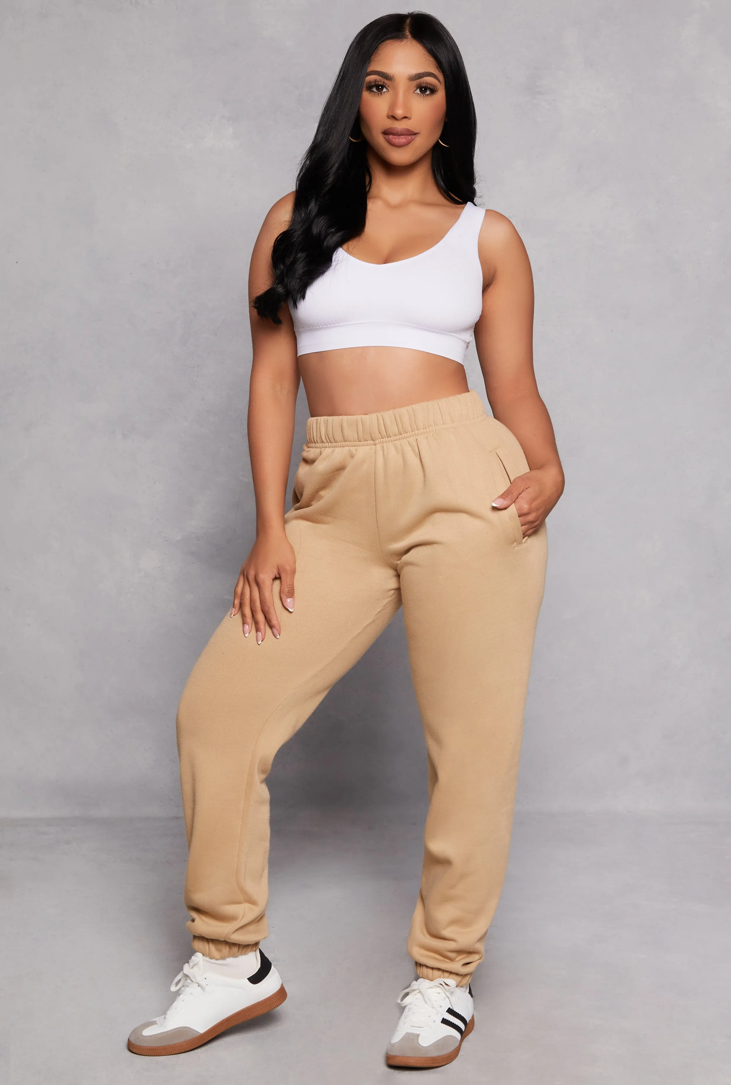 Basic Fleece High Waisted Joggers sold by Rainbow