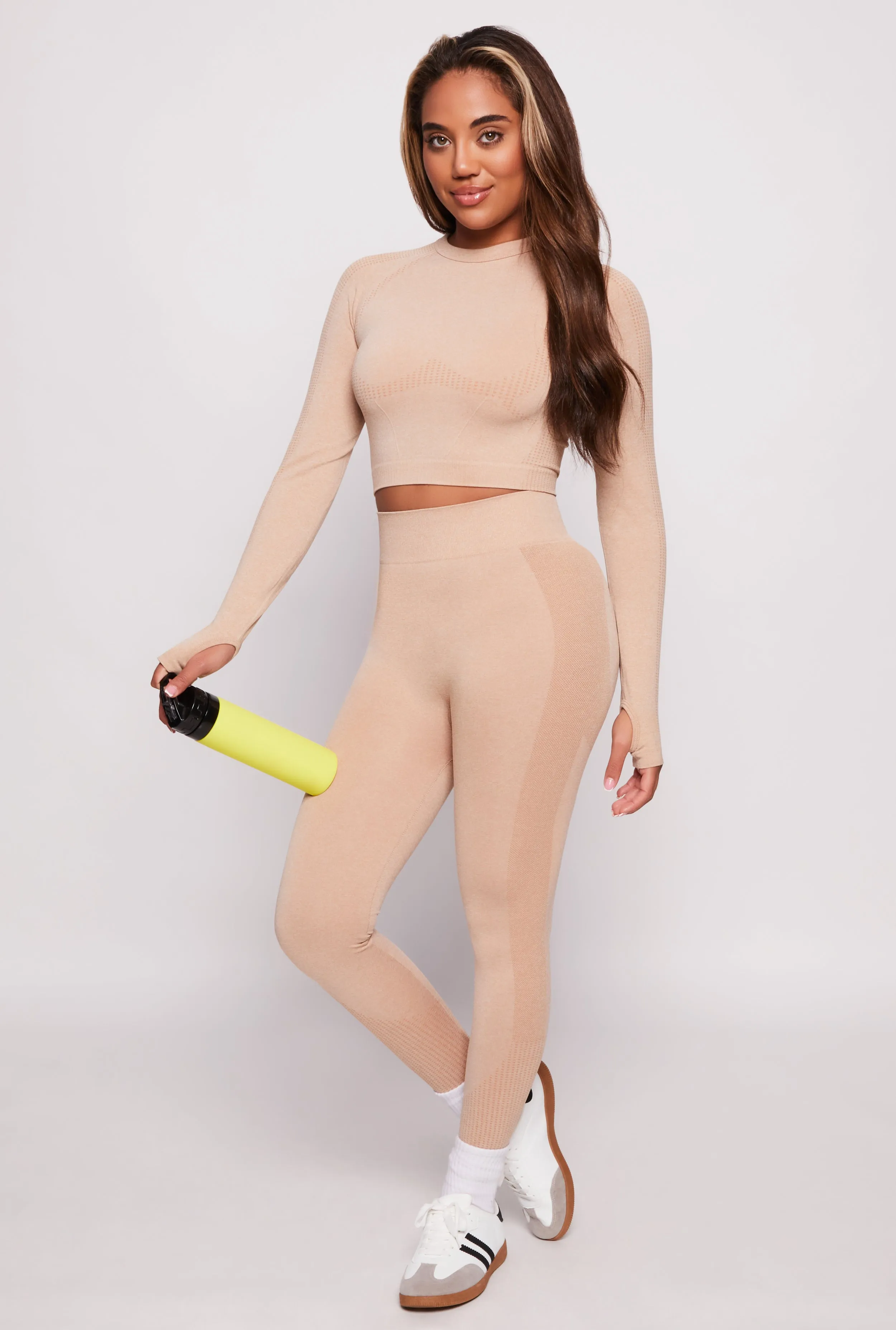 Seamless Long Sleeve Active Crop Top sold by Rainbow product image thumbnail 2