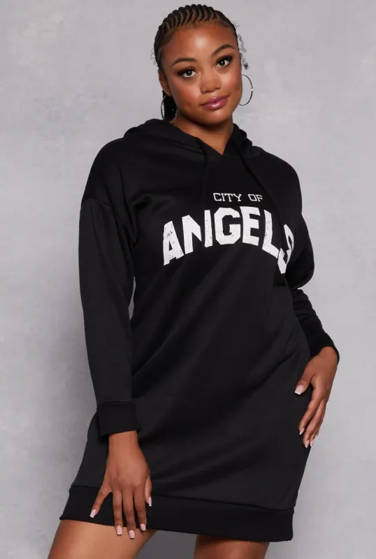 Plus Size City of Angels Hoodie Dress sold by Rainbow