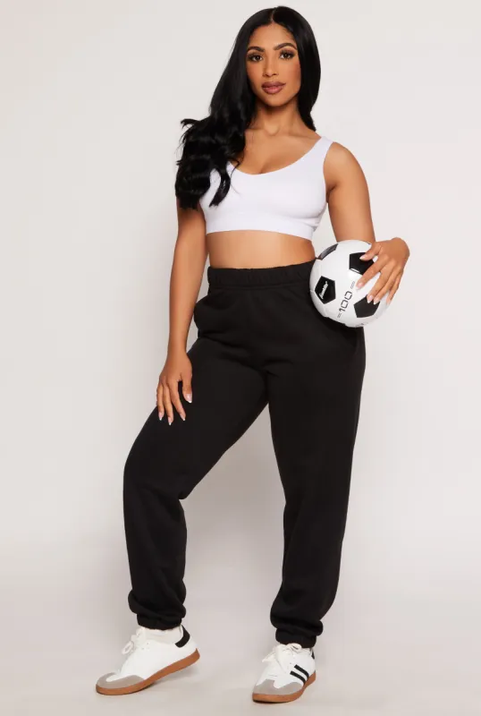 Basic Fleece High Waisted Joggers sold by Rainbow