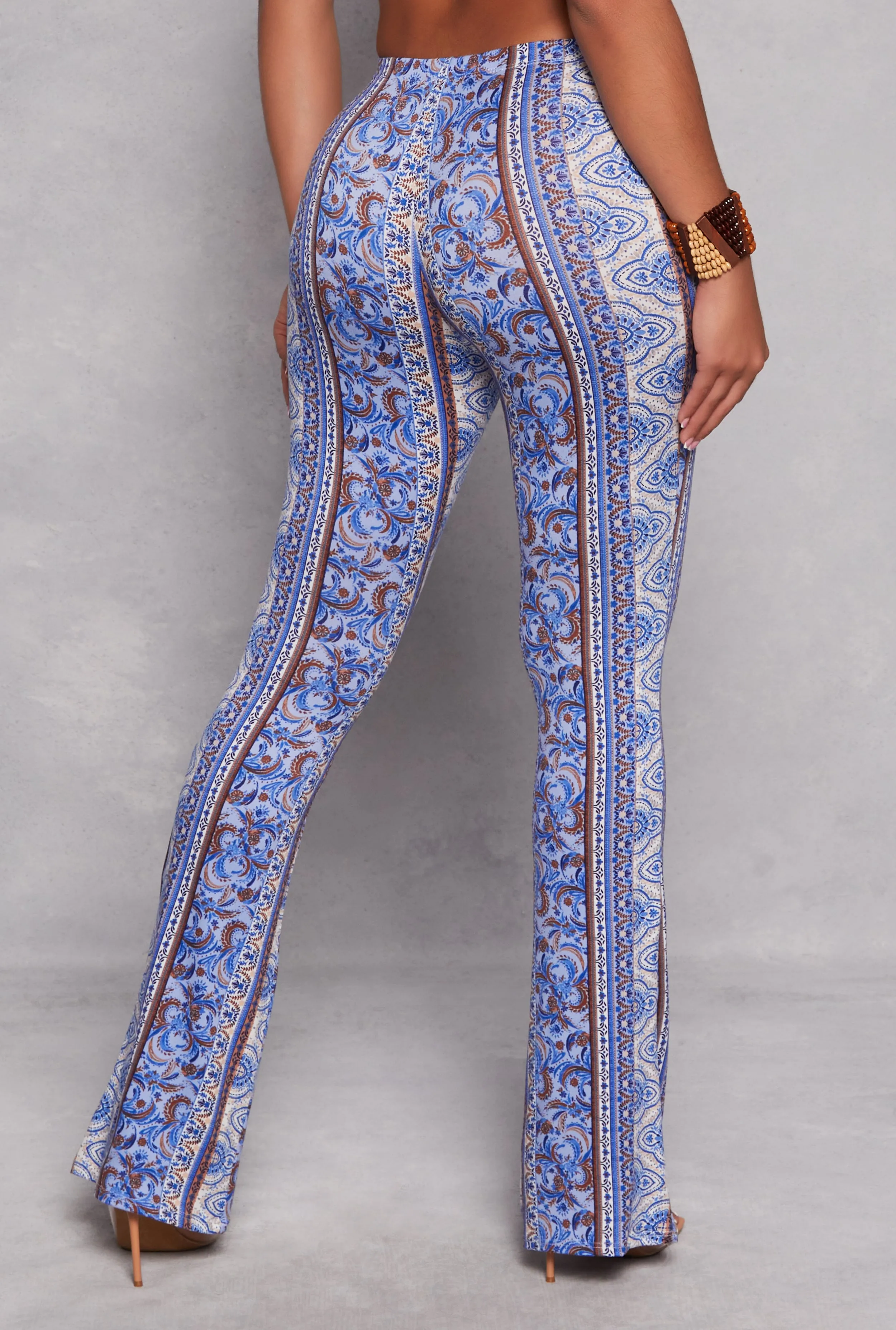 Paisley Border Print High Waisted Flare Pants sold by Rainbow product image thumbnail 3