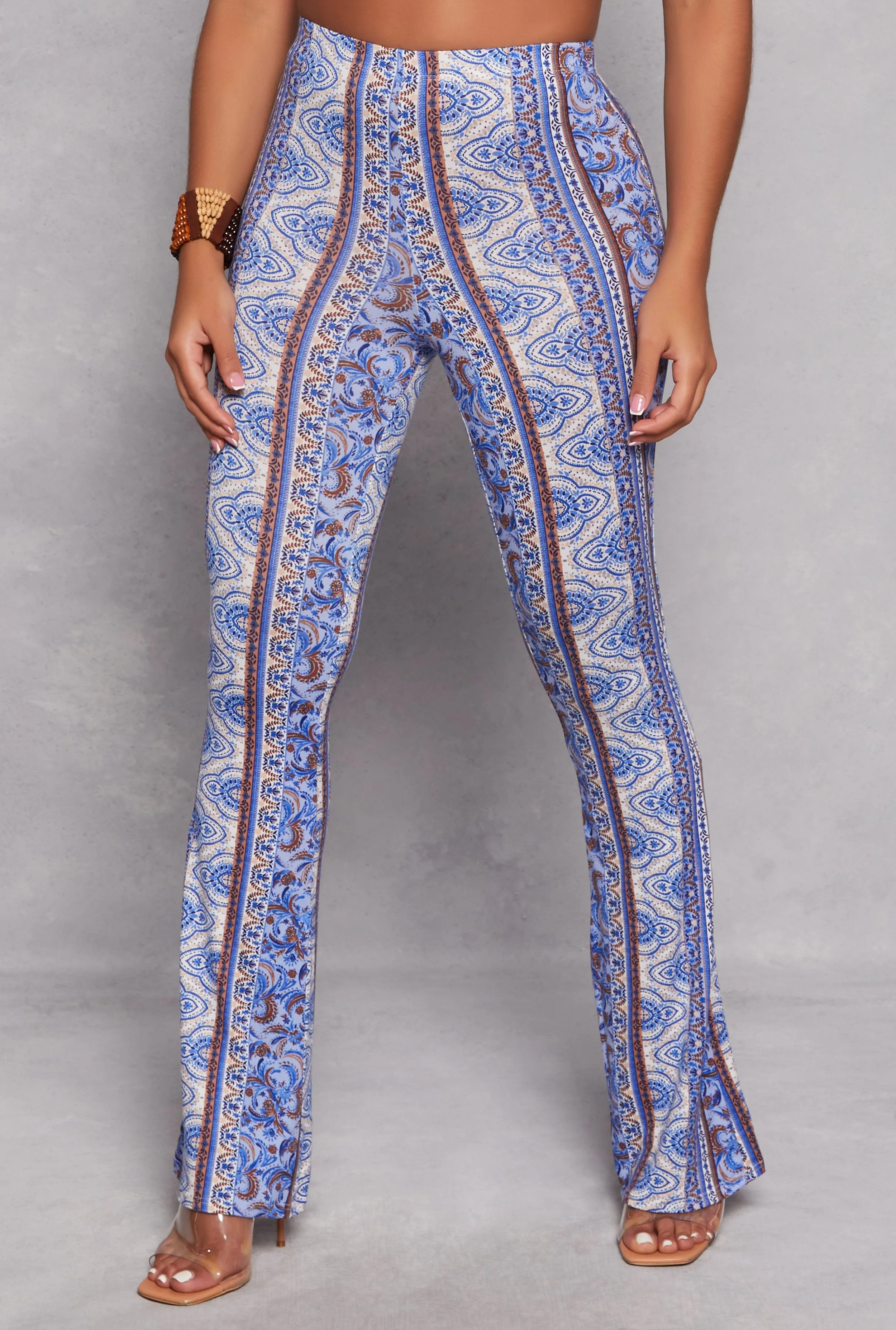 Paisley Border Print High Waisted Flare Pants sold by Rainbow product image thumbnail 2