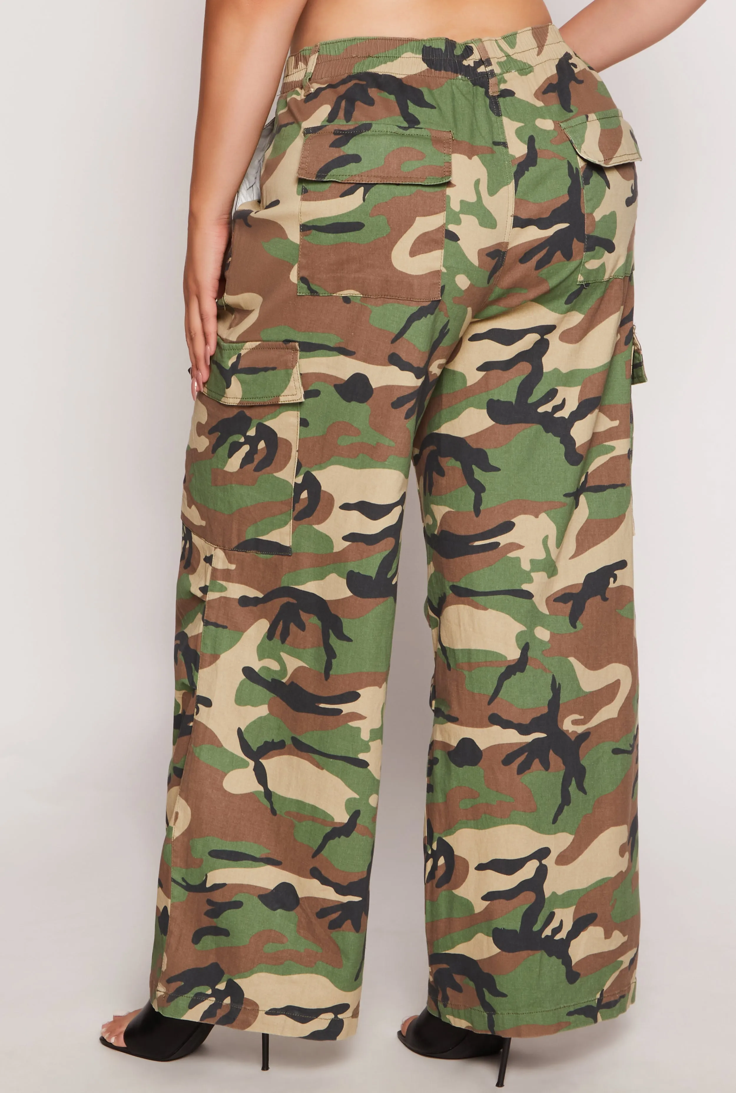 Plus Size Camo Wide Leg Cargo Pants sold by Rainbow product image thumbnail 3