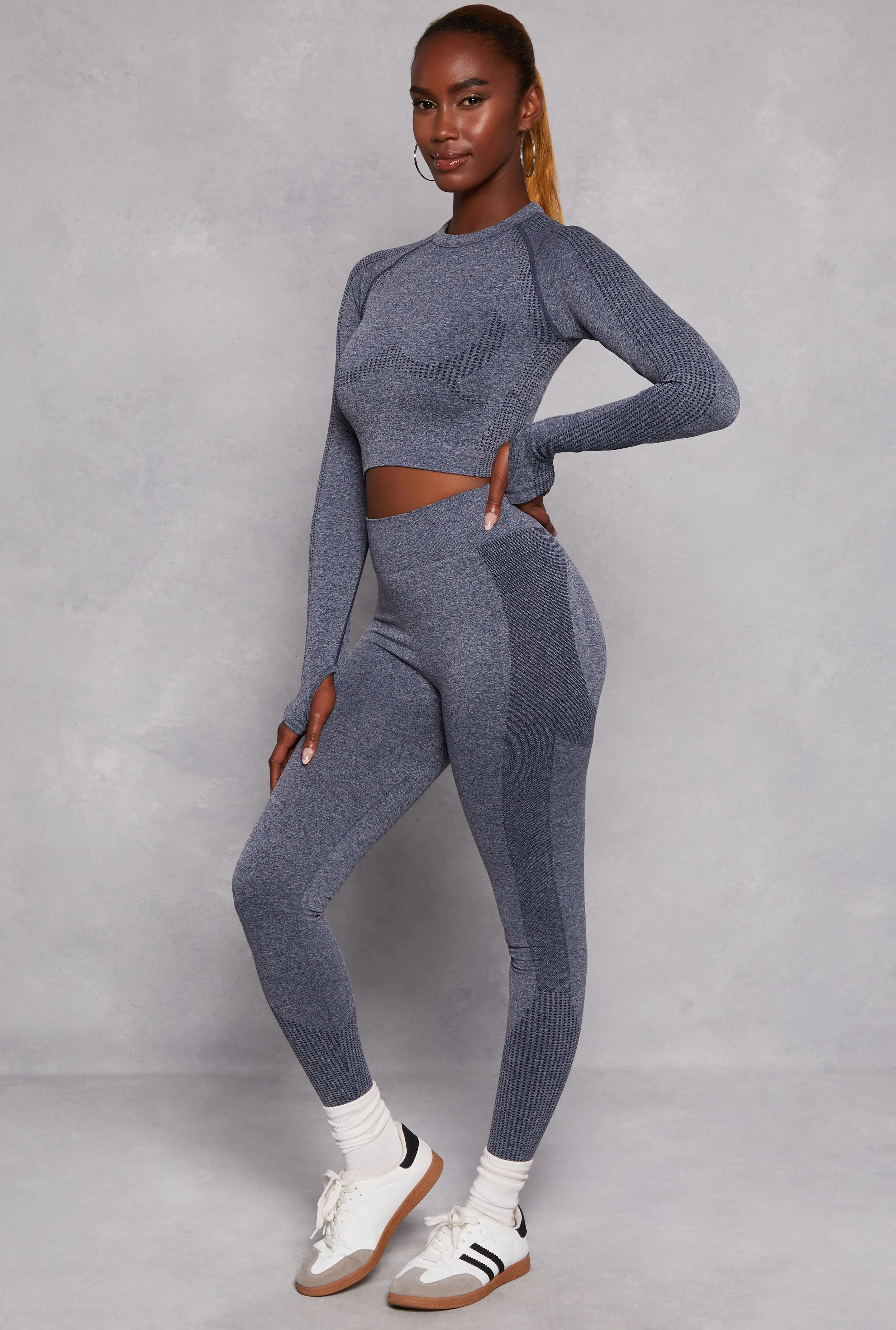 Seamless Long Sleeve Active Crop Top sold by Rainbow product image thumbnail 2