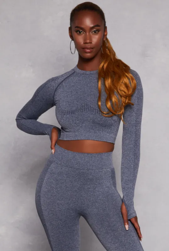 Seamless Long Sleeve Active Crop Top sold by Rainbow