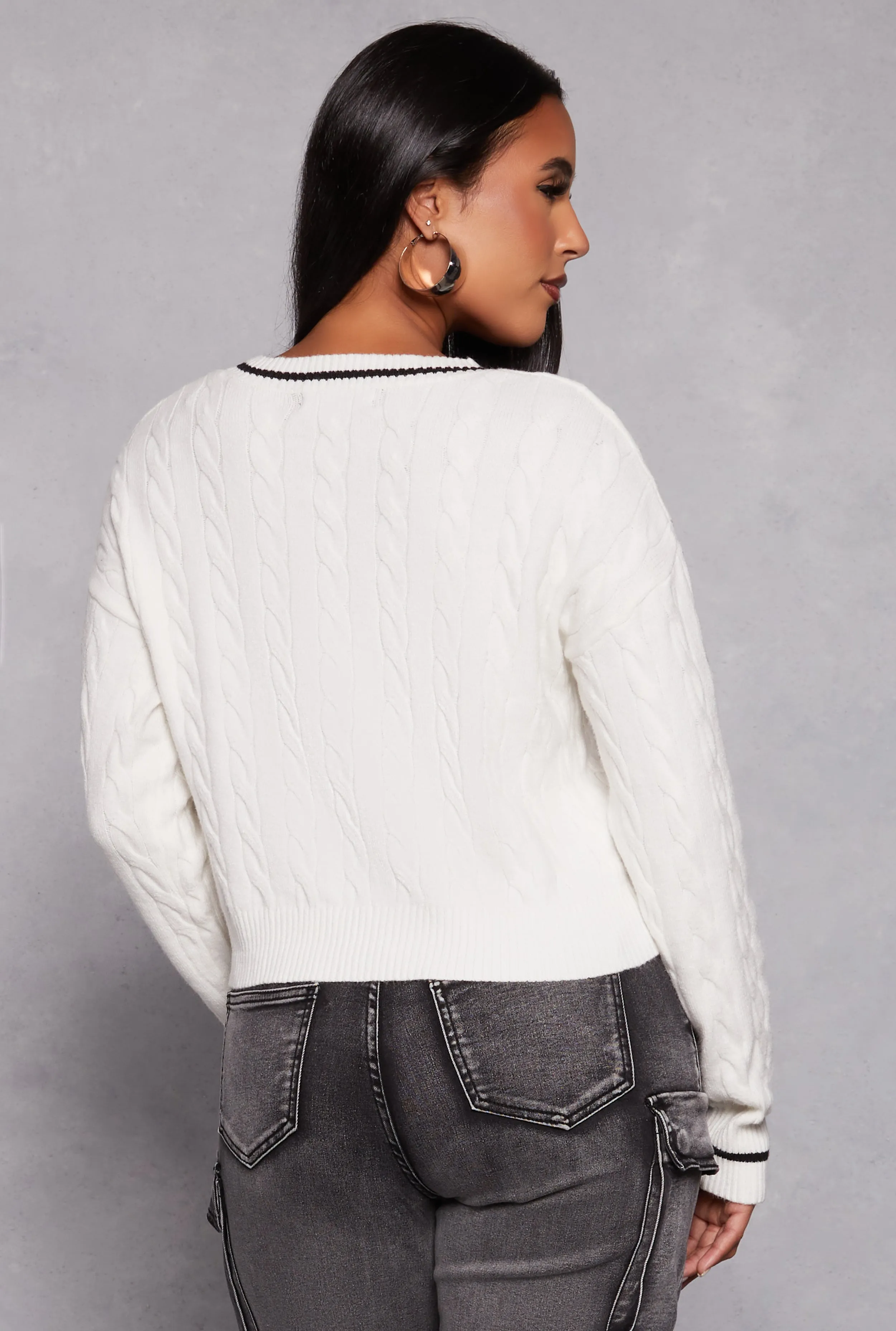 Almost Famous New York Cable Knit Graphic Sweater sold by Rainbow product image thumbnail 3