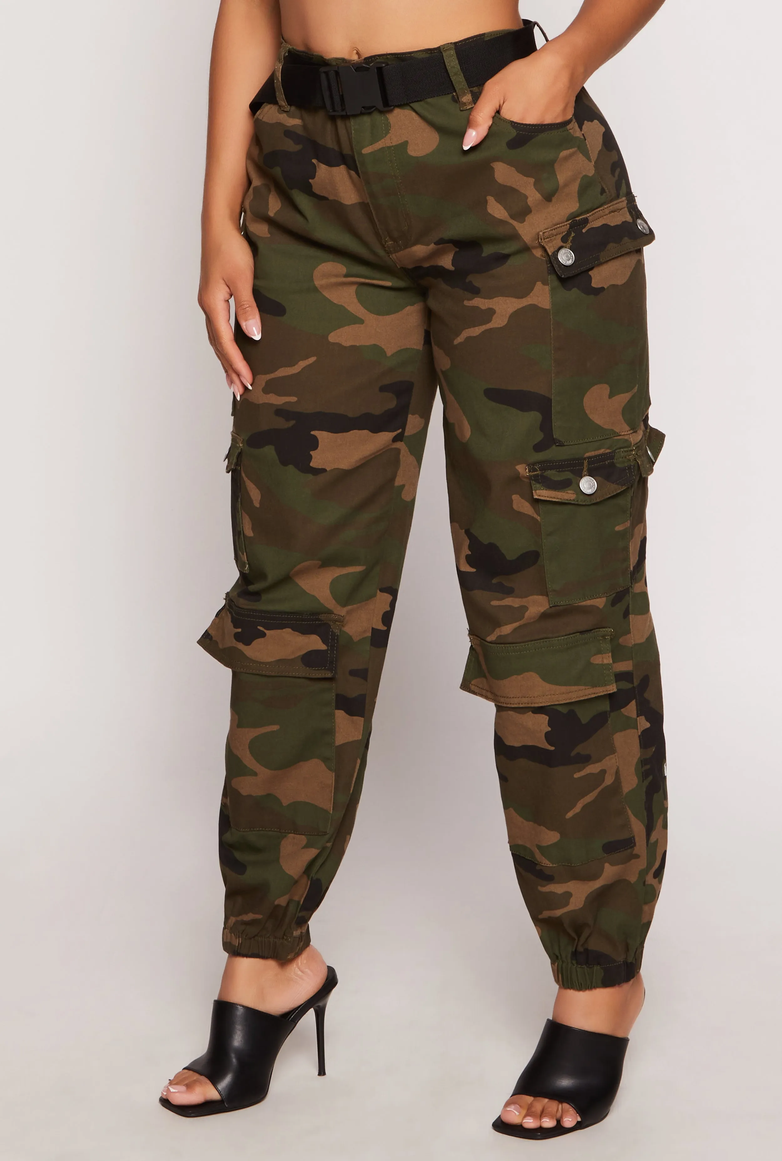 Almost Famous Belted Cargo Pocket Joggers sold by Rainbow product image thumbnail 2