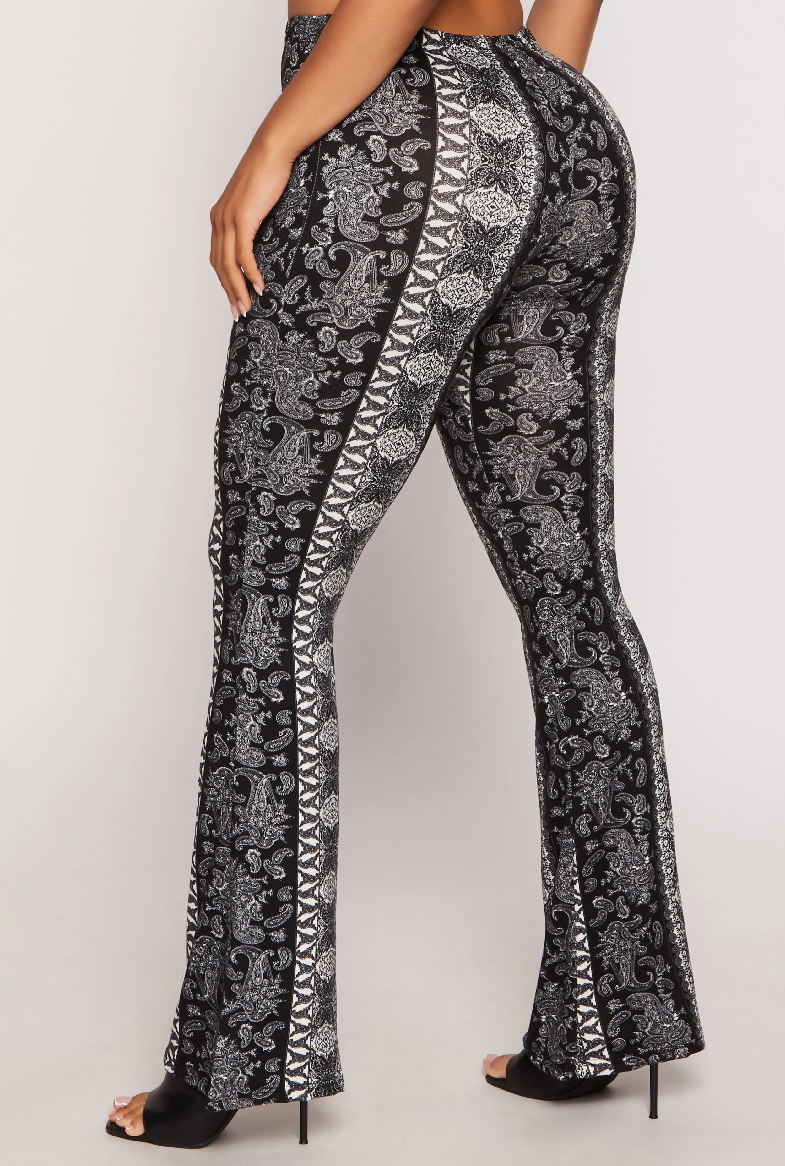 Paisley Border Print High Waisted Flare Pants sold by Rainbow product image thumbnail 3
