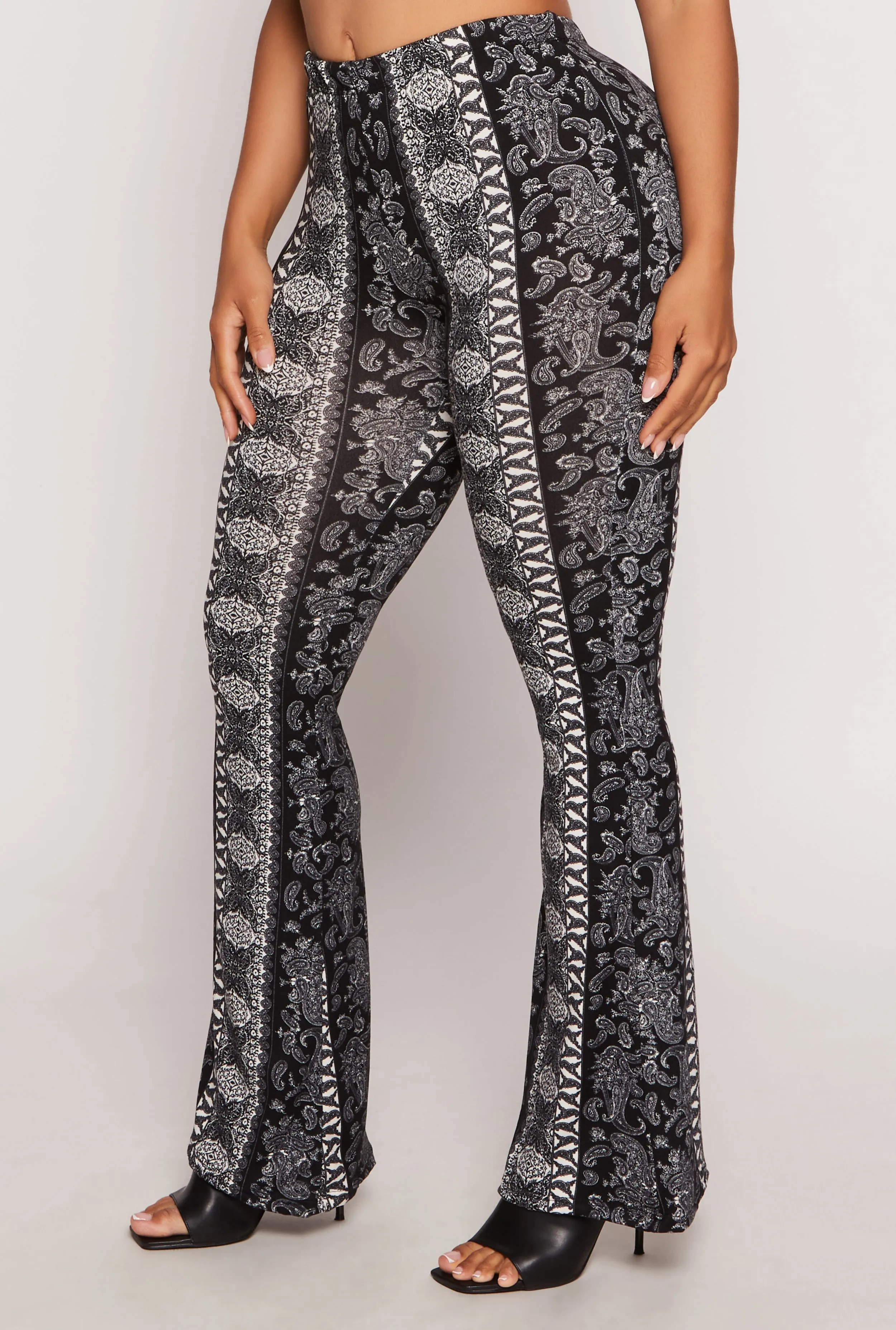 Paisley Border Print High Waisted Flare Pants sold by Rainbow product image thumbnail 2