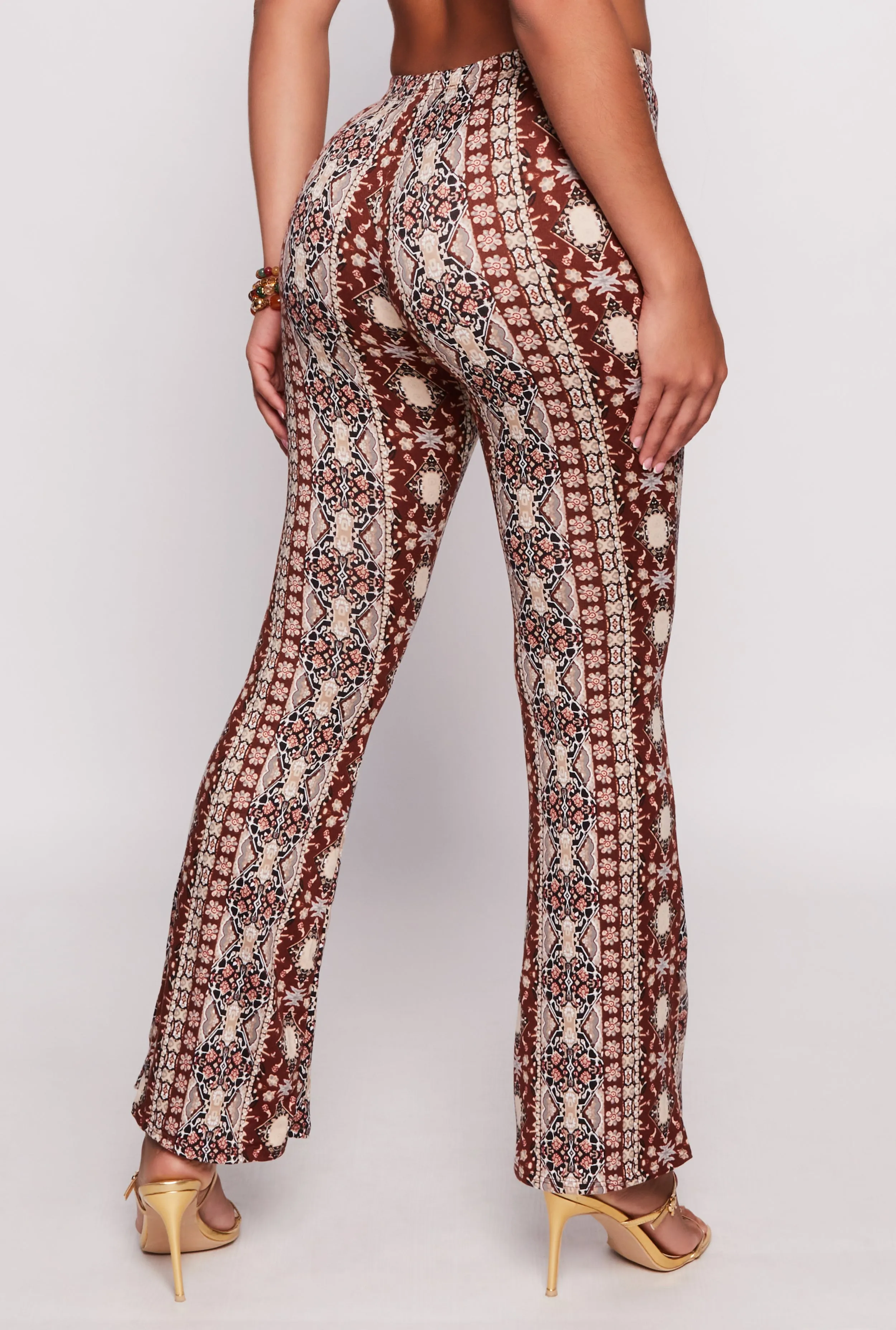 Boho Border Print Flared Pants sold by Rainbow product image thumbnail 3