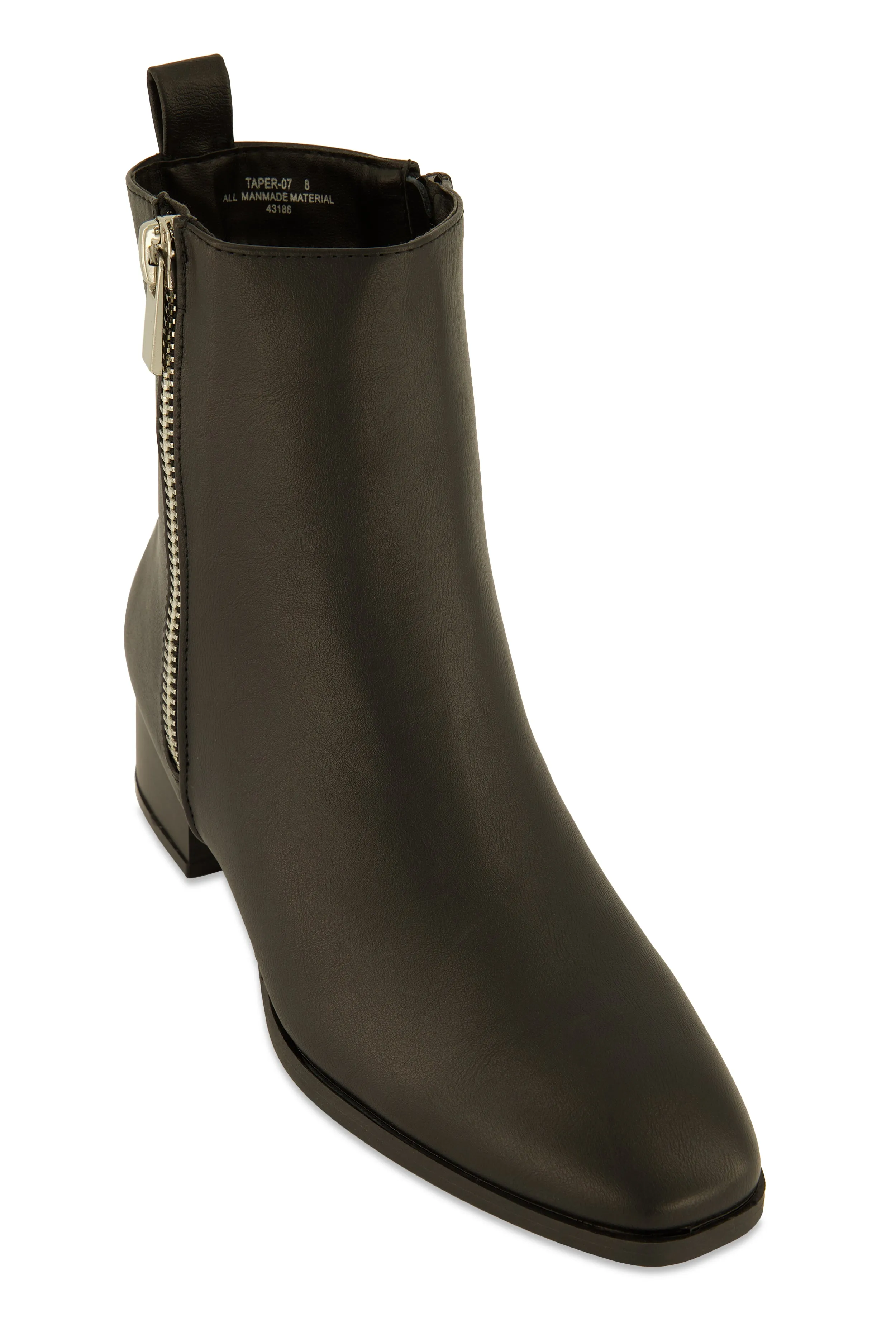 Side Zip Block Mid Heel Booties sold by Rainbow