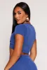 Ribbed Tie Front Crop Top sold by Rainbow