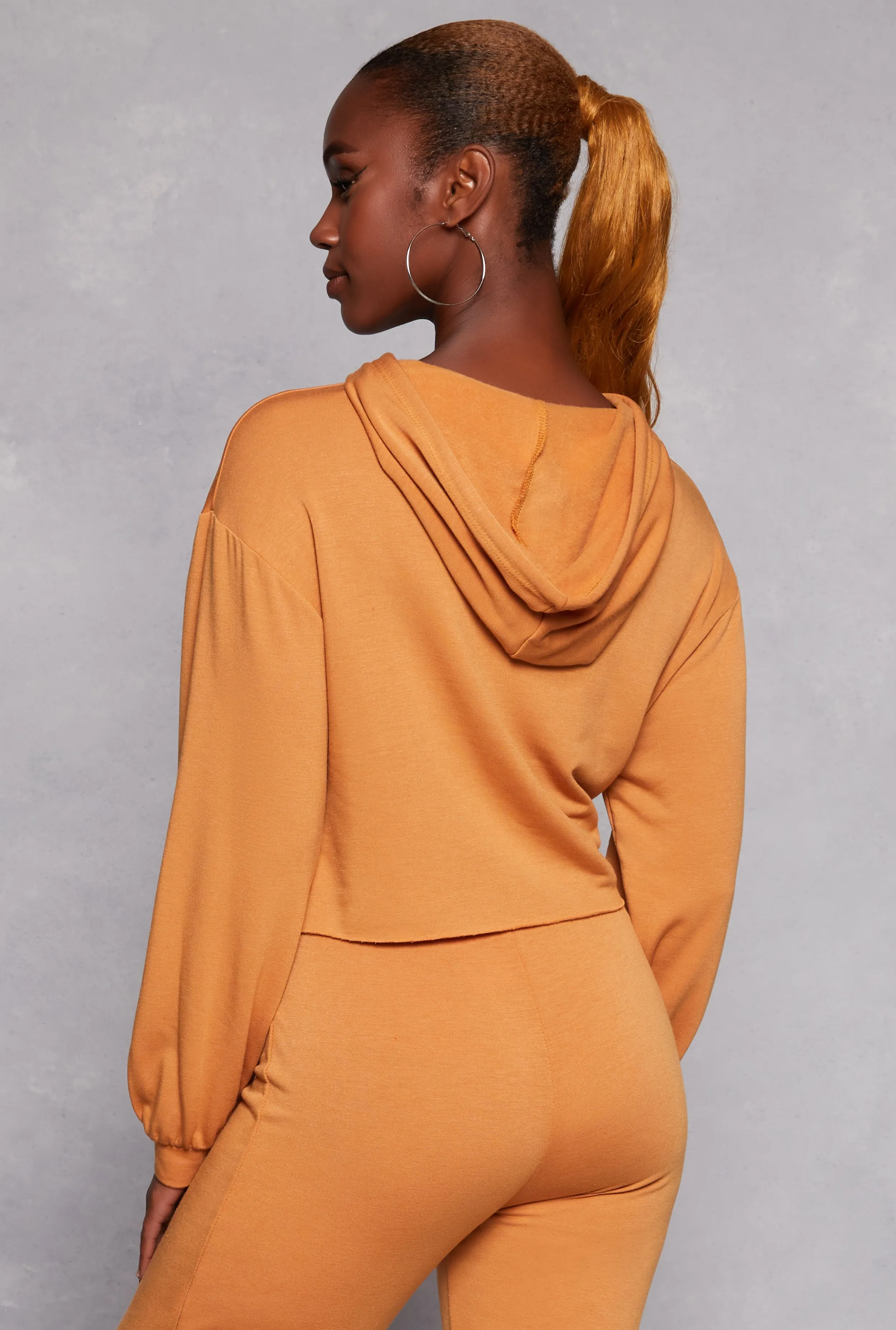 French Terry Cropped Pullover Hoodie sold by Rainbow product image thumbnail 3