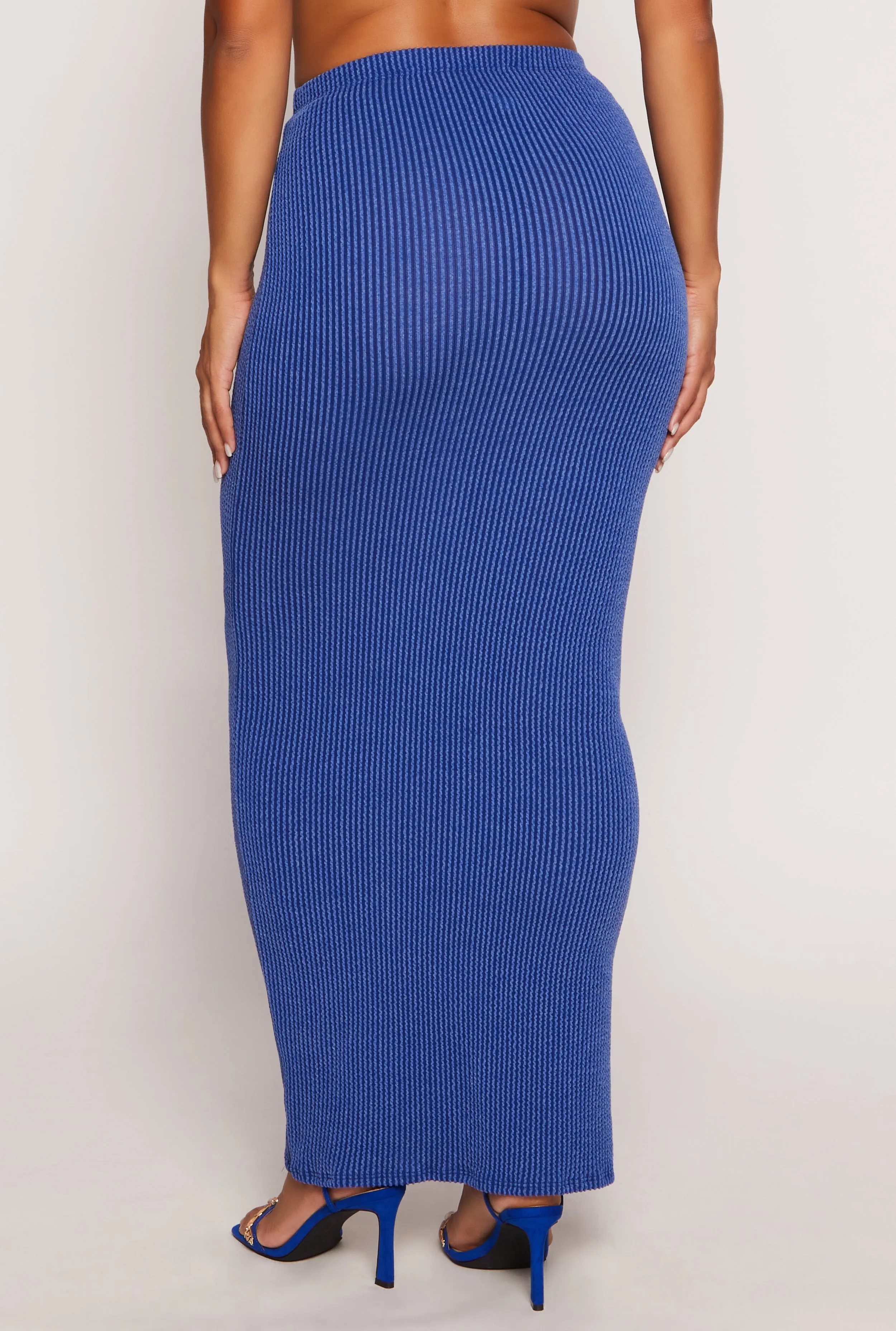 Ribbed High Waist Maxi Pencil Skirt sold by Rainbow product image thumbnail 3