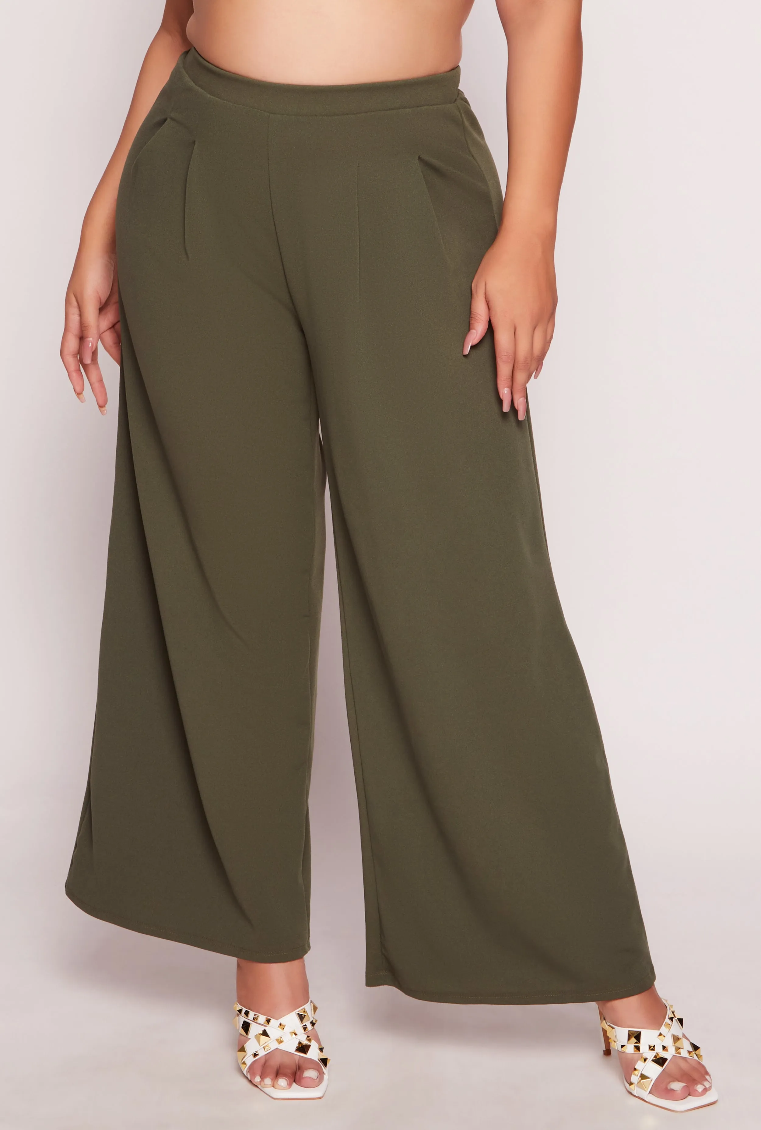 Plus Size High Waist Wide Leg Dress Pants sold by Rainbow product image thumbnail 2
