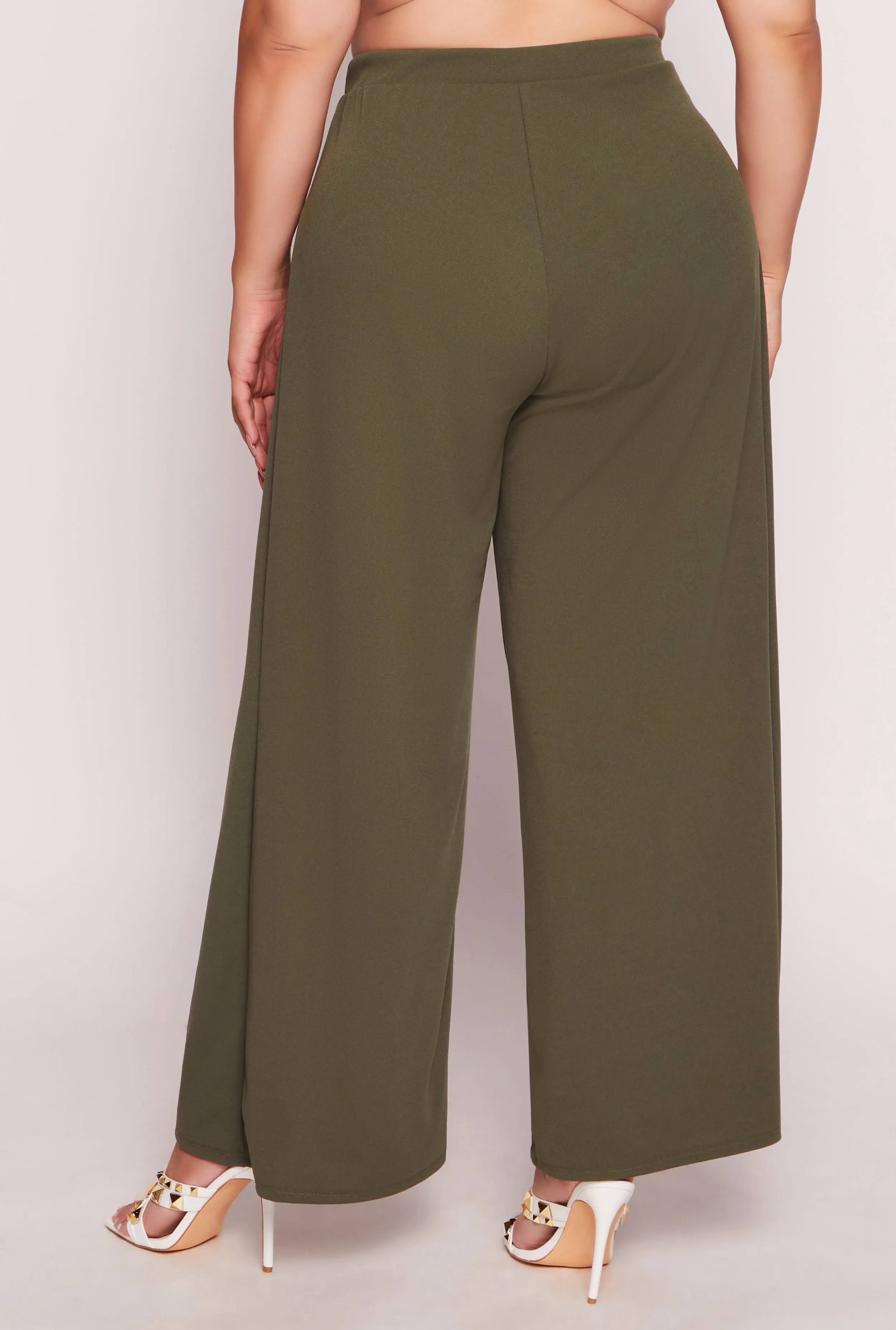 Plus Size High Waist Wide Leg Dress Pants sold by Rainbow product image thumbnail 3