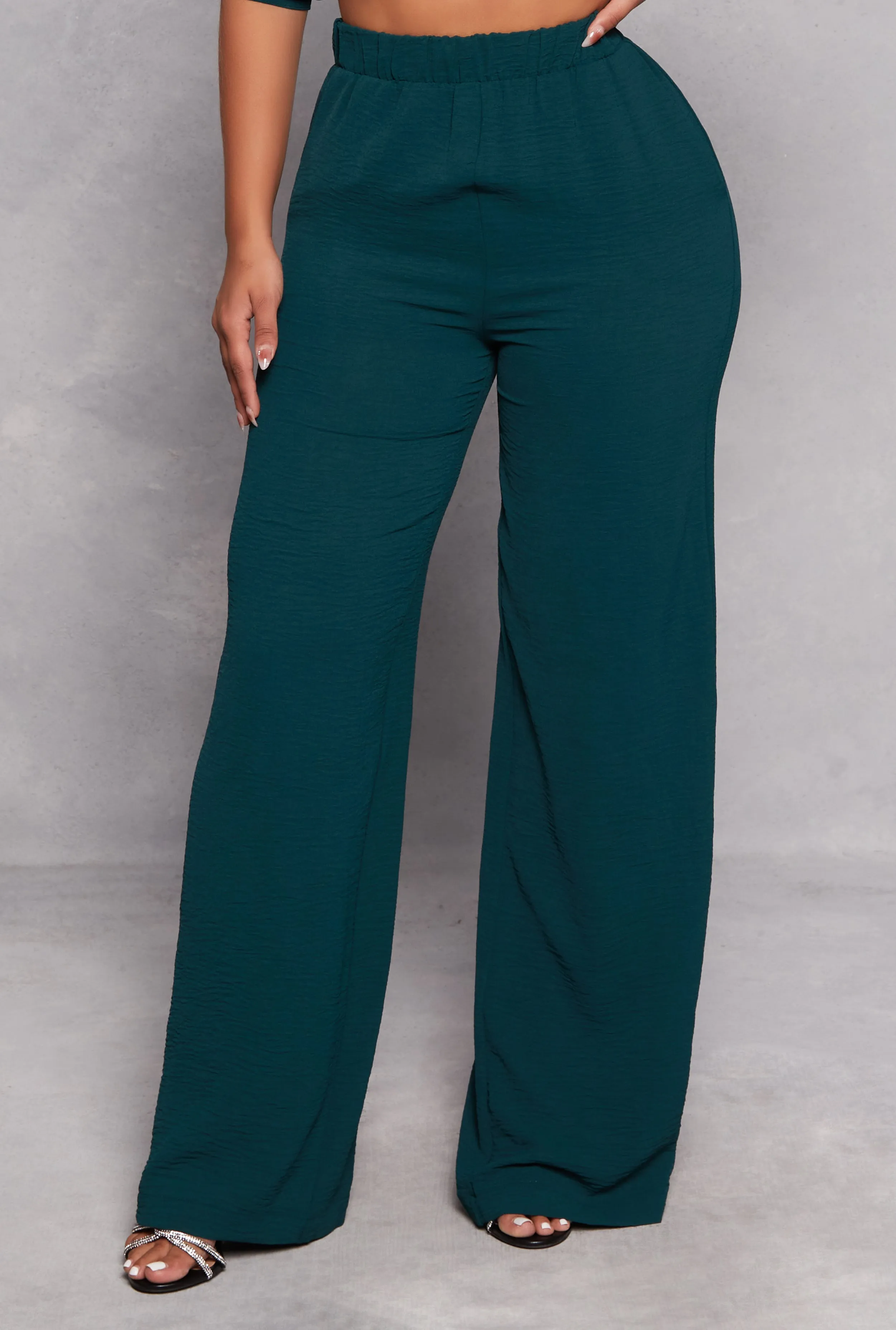 Crepe Knit High Waist Wide Leg Pants sold by Rainbow product image thumbnail 2