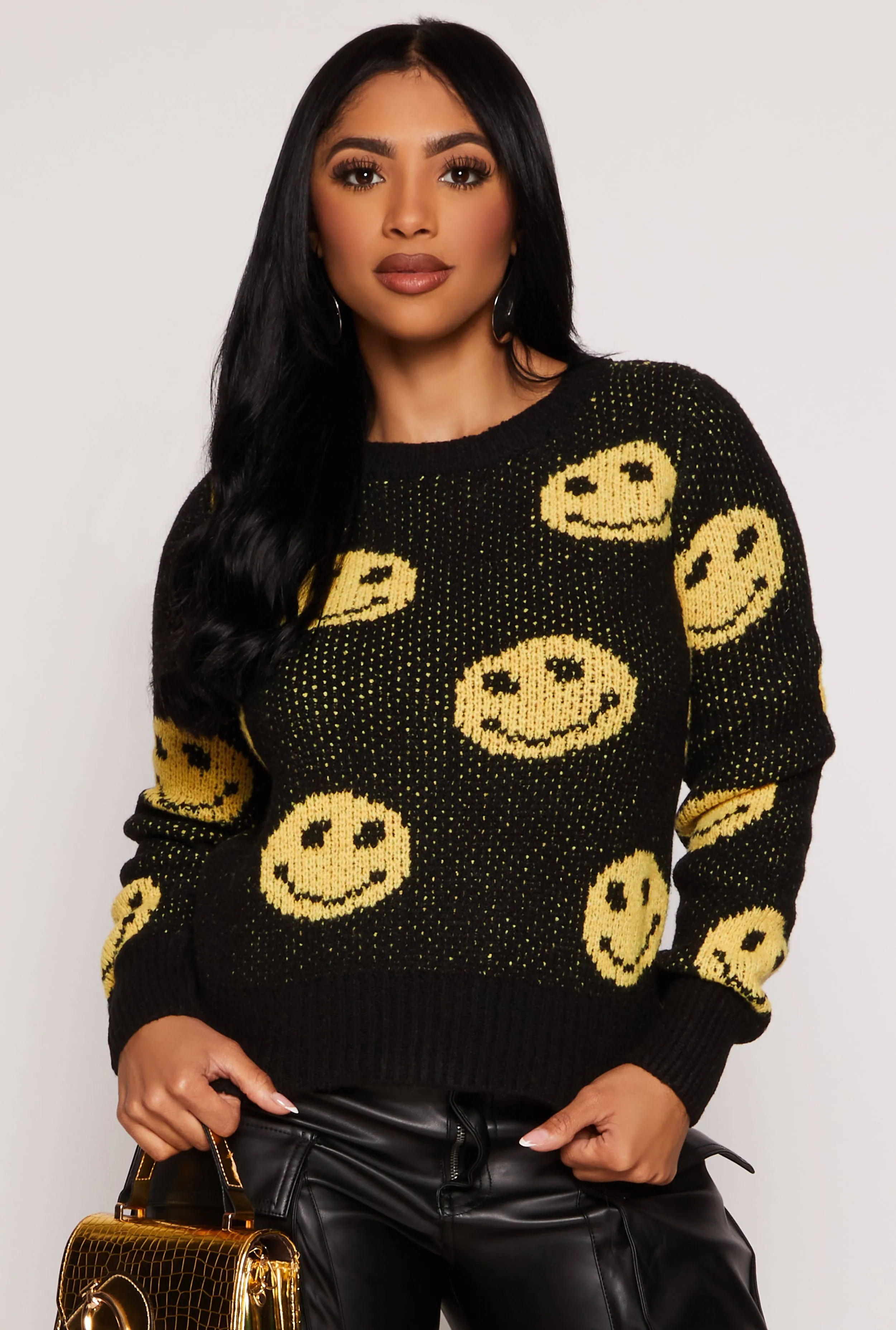 Smiley Print Sweater sold by Rainbow