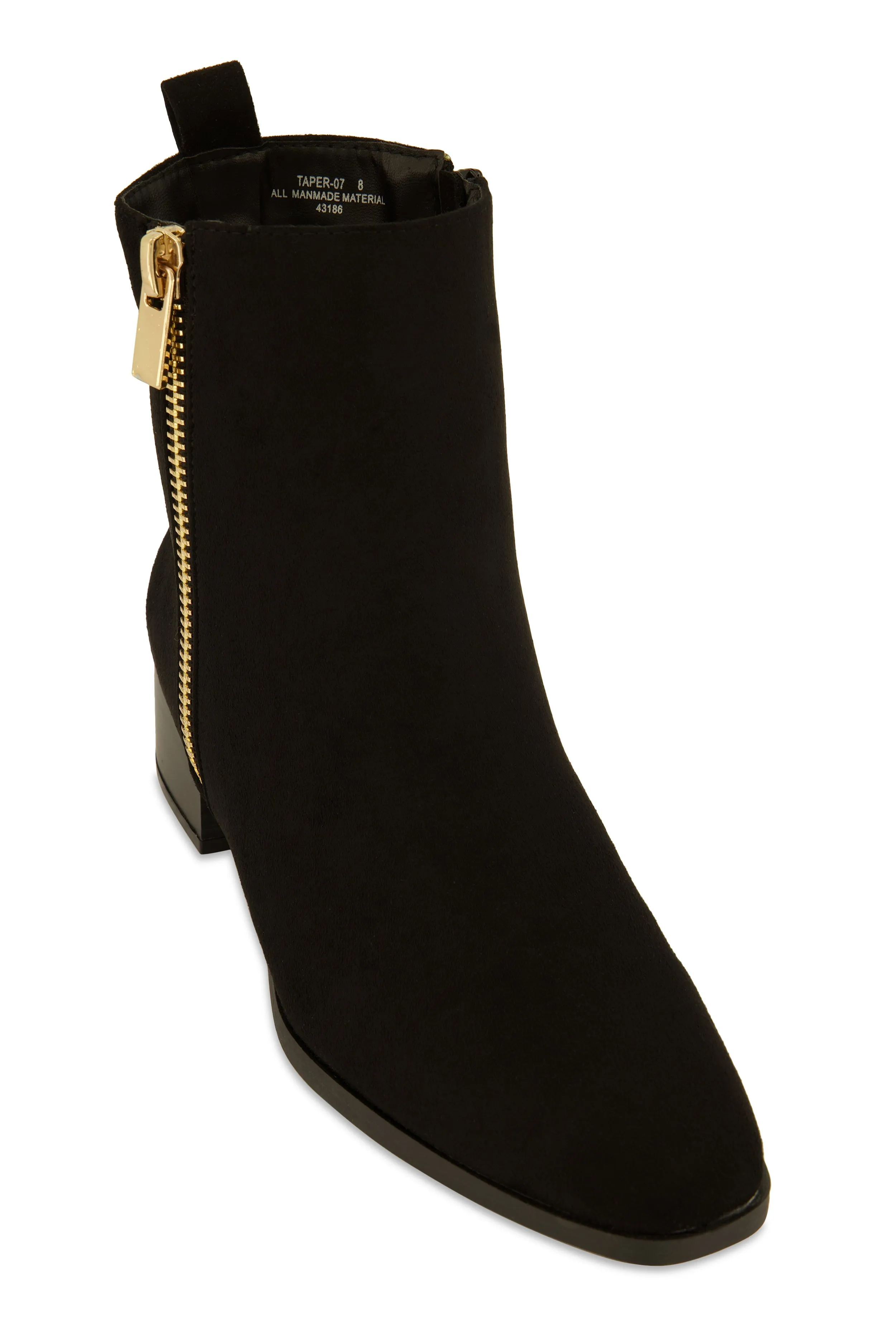 Side Zip Block Mid Heel Booties sold by Rainbow