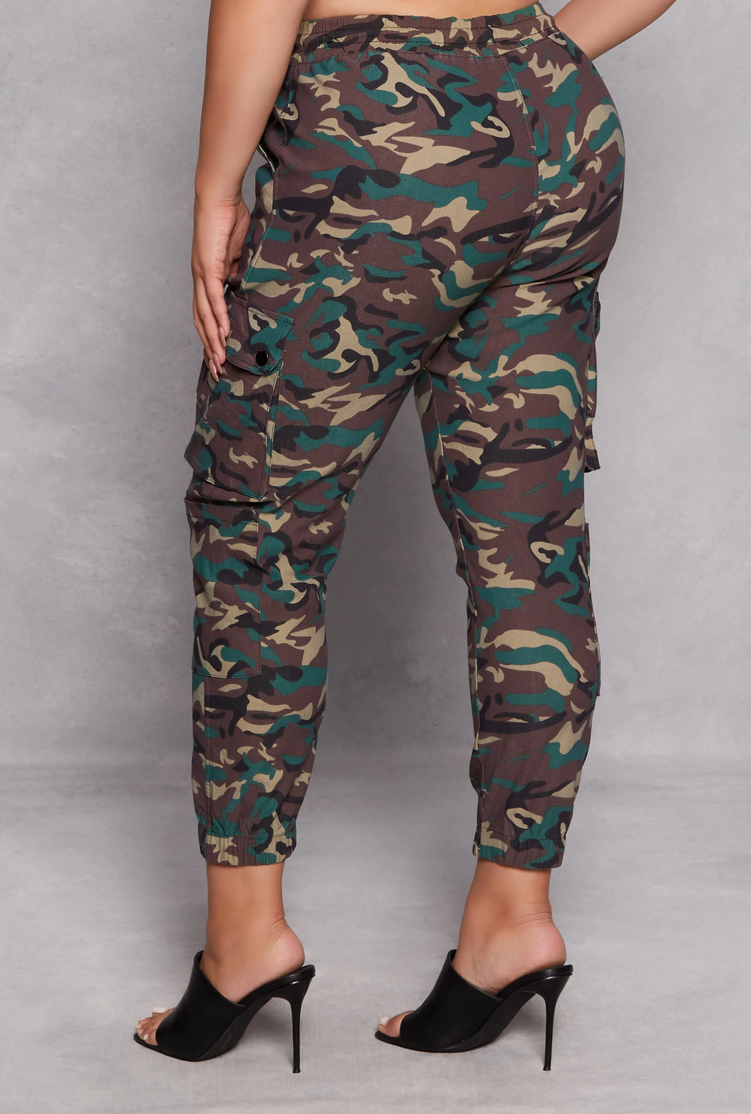Plus Size Camo Cargo Pocket Joggers sold by Rainbow product image thumbnail 3