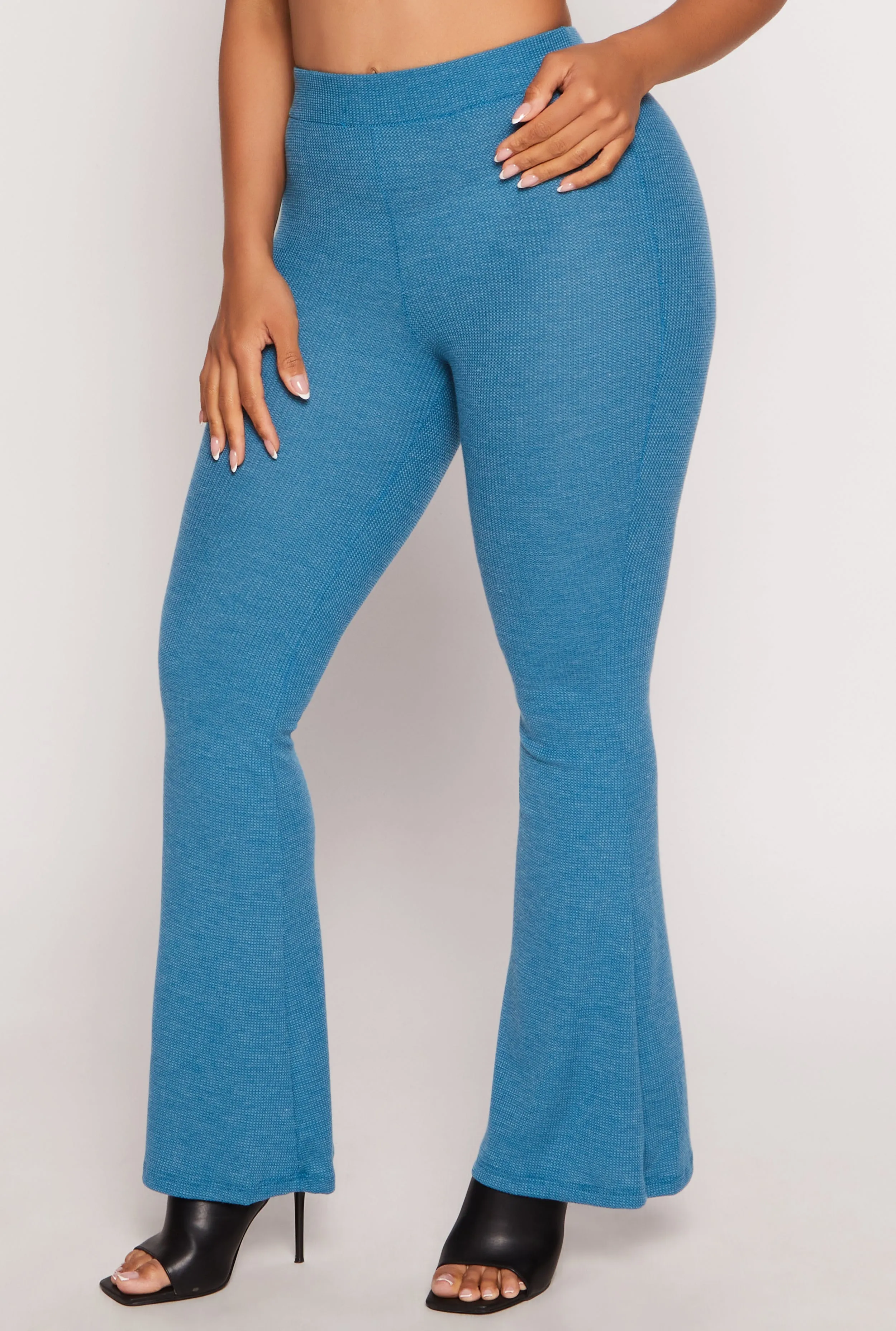 Waffle Knit High Waist Flare Pants sold by Rainbow product image thumbnail 2