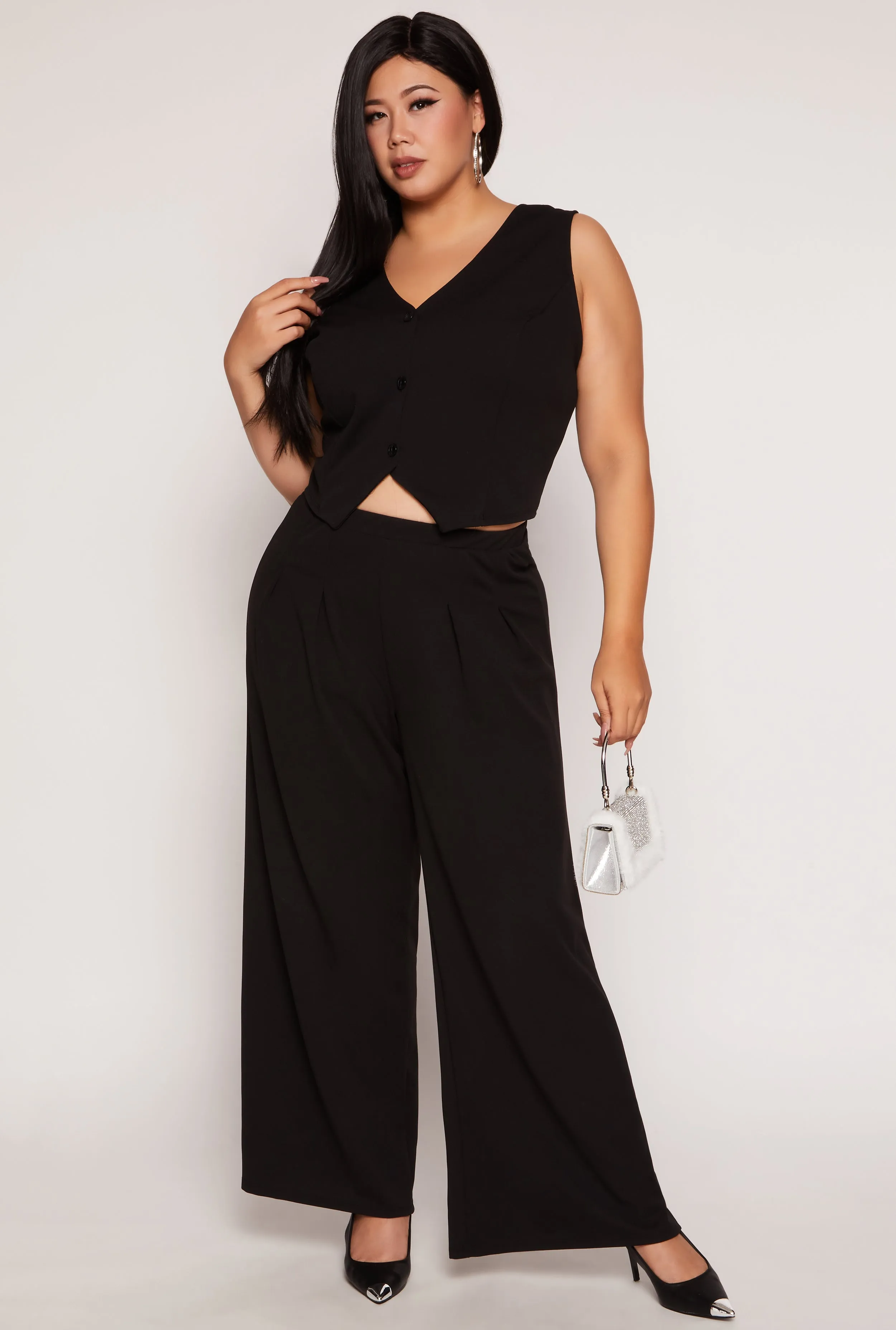 Plus Size Three Button Vest sold by Rainbow product image thumbnail 2