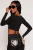 Daisy Scoop Neck Long Sleeve Crop Top sold by Rainbow
