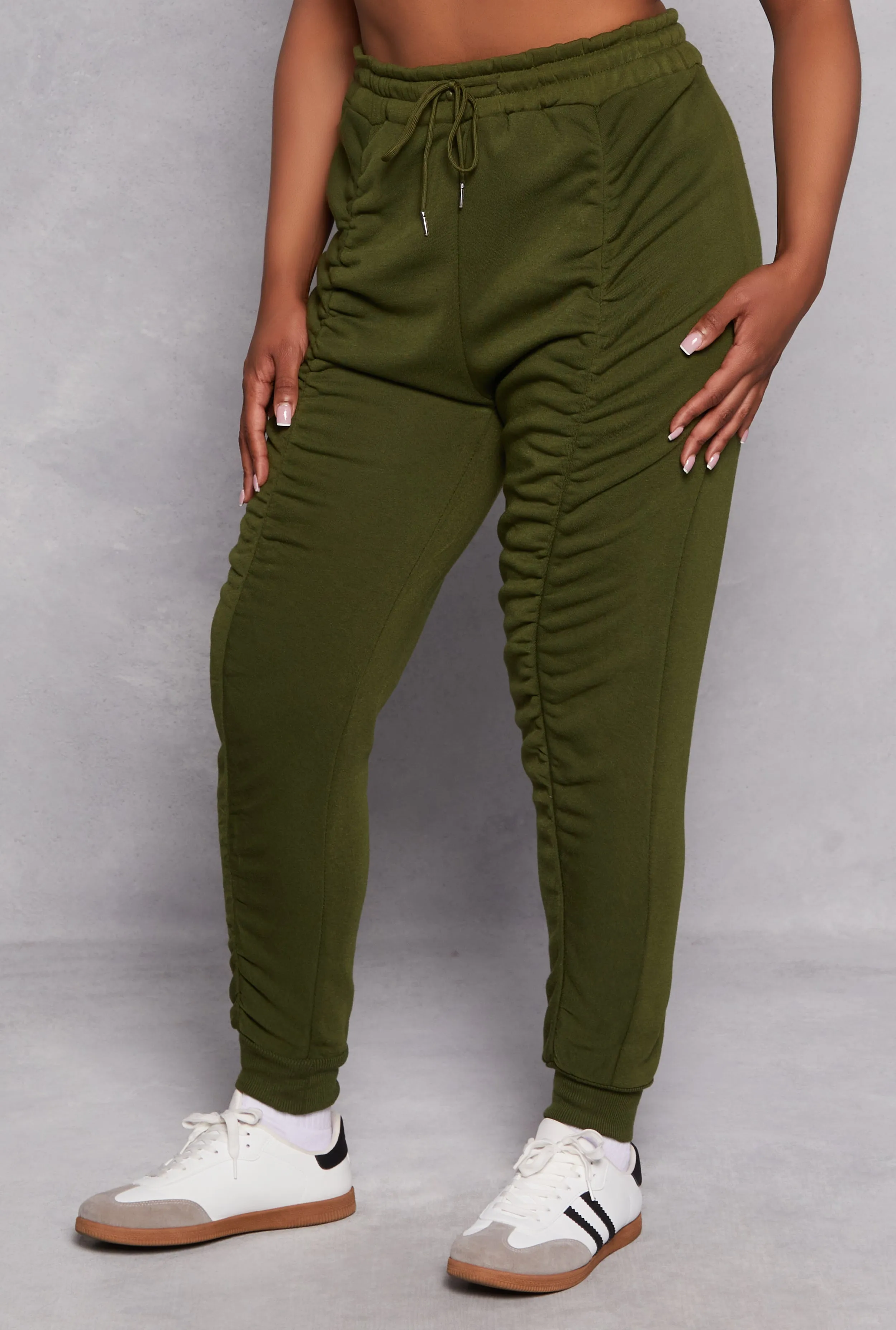 Plus Size Fleece Ruched Drawstring Joggers sold by Rainbow product image thumbnail 2