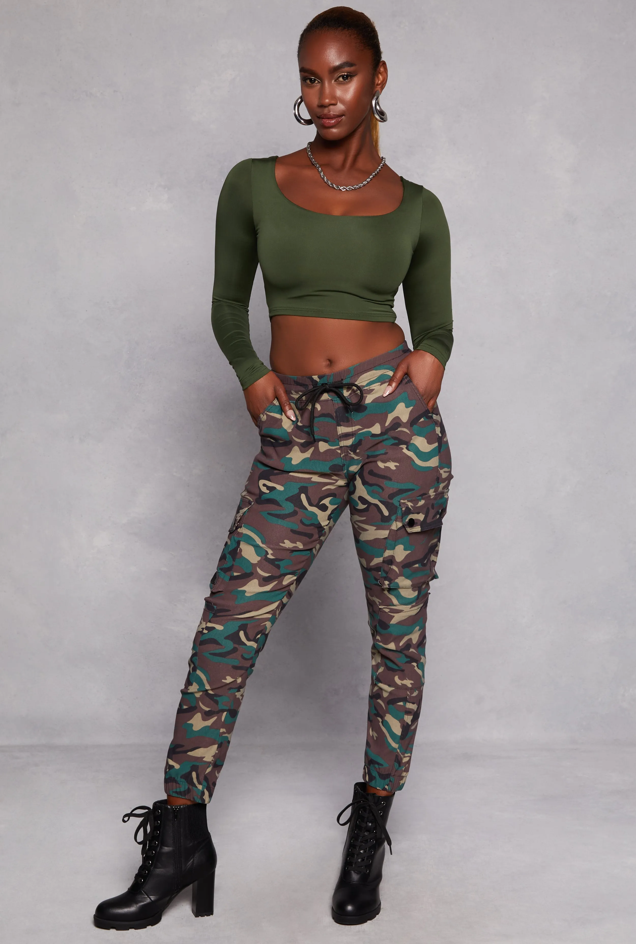 Twill Camo Cargo Joggers sold by Rainbow