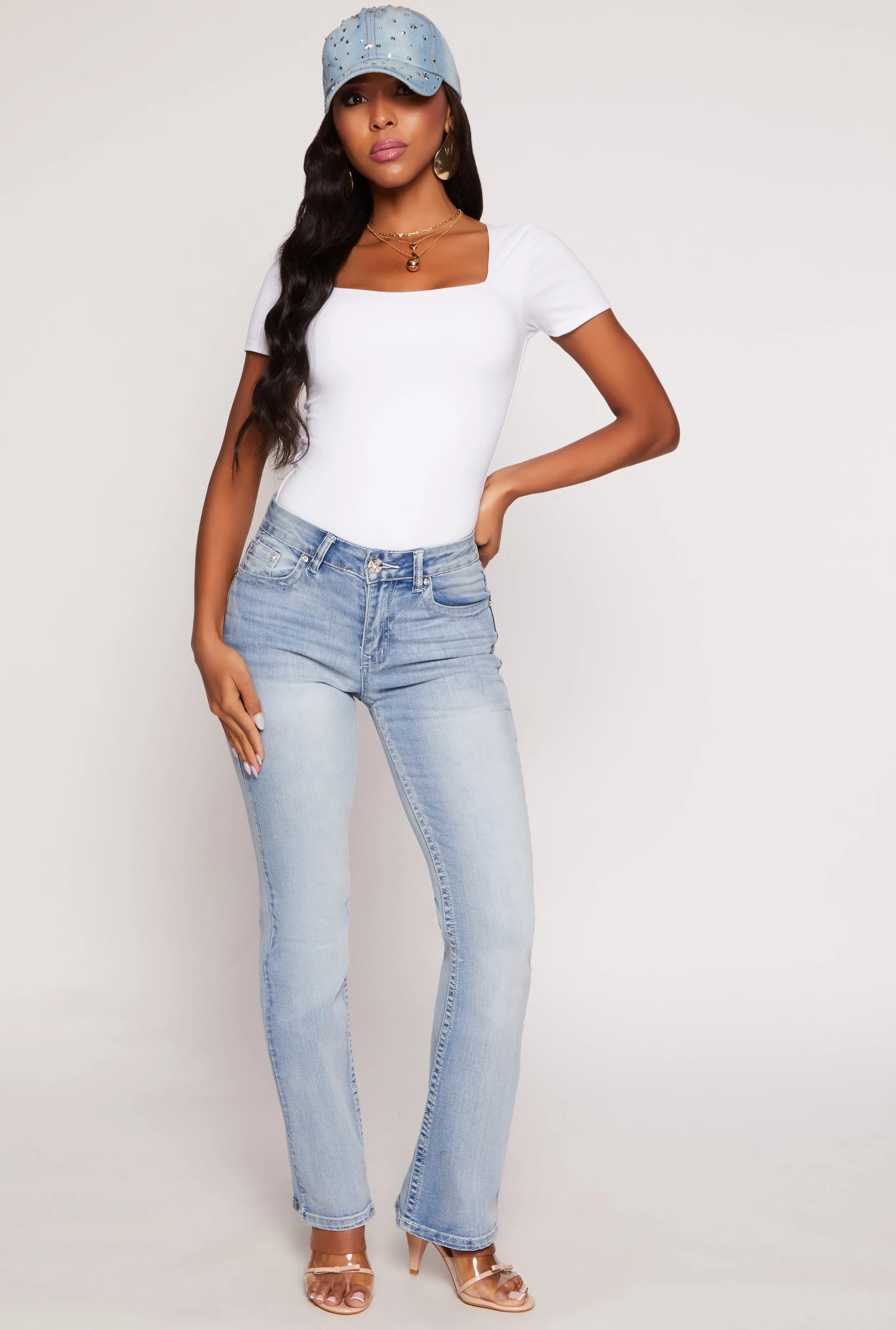 Basic Square Neck Short Sleeve Bodysuit sold by Rainbow product image thumbnail 2