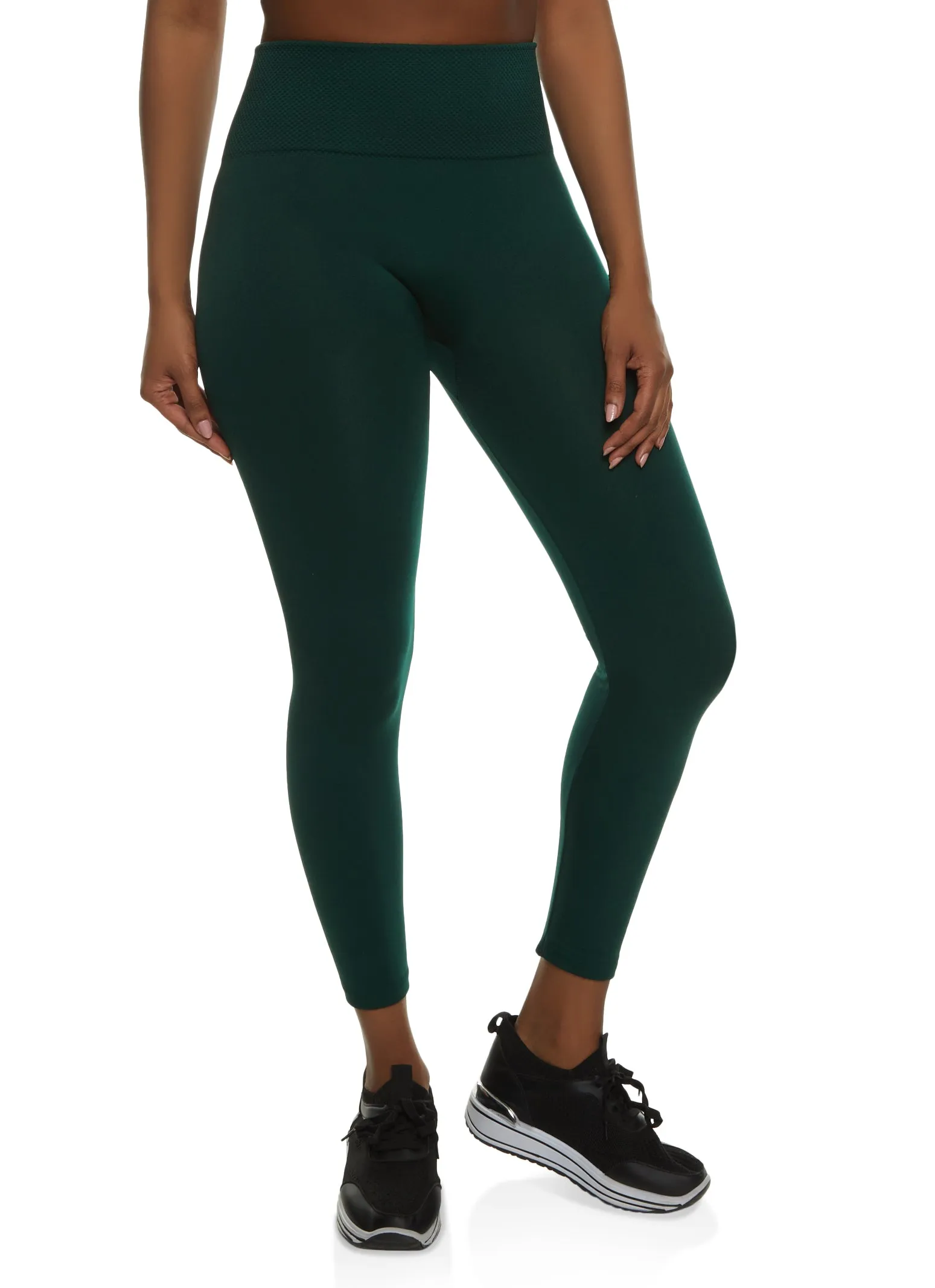 Waffle Knit Waistband Fleece Leggings sold by Rainbow