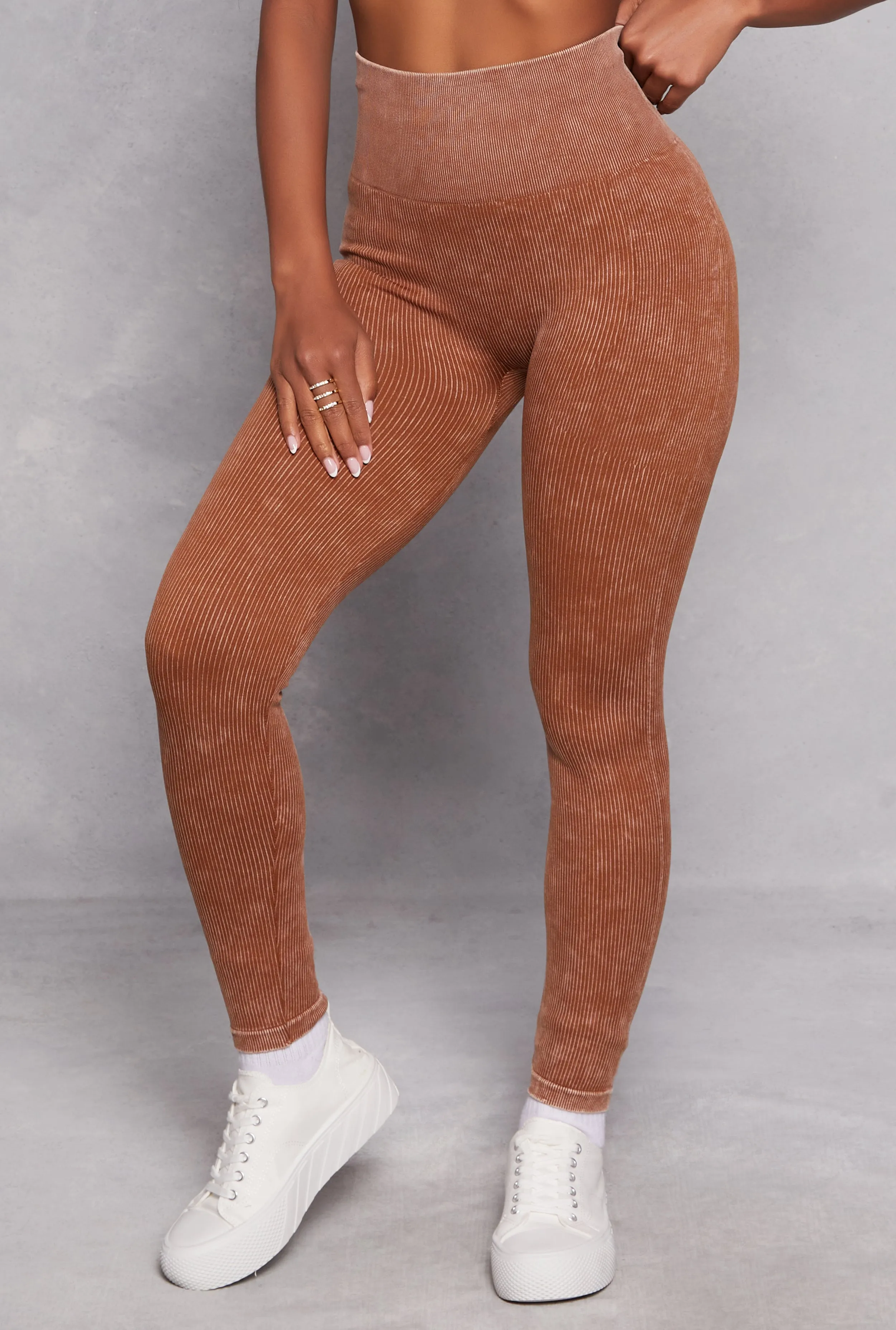 Daisy Ribbed Knit High Waist Leggings sold by Rainbow product image thumbnail 2