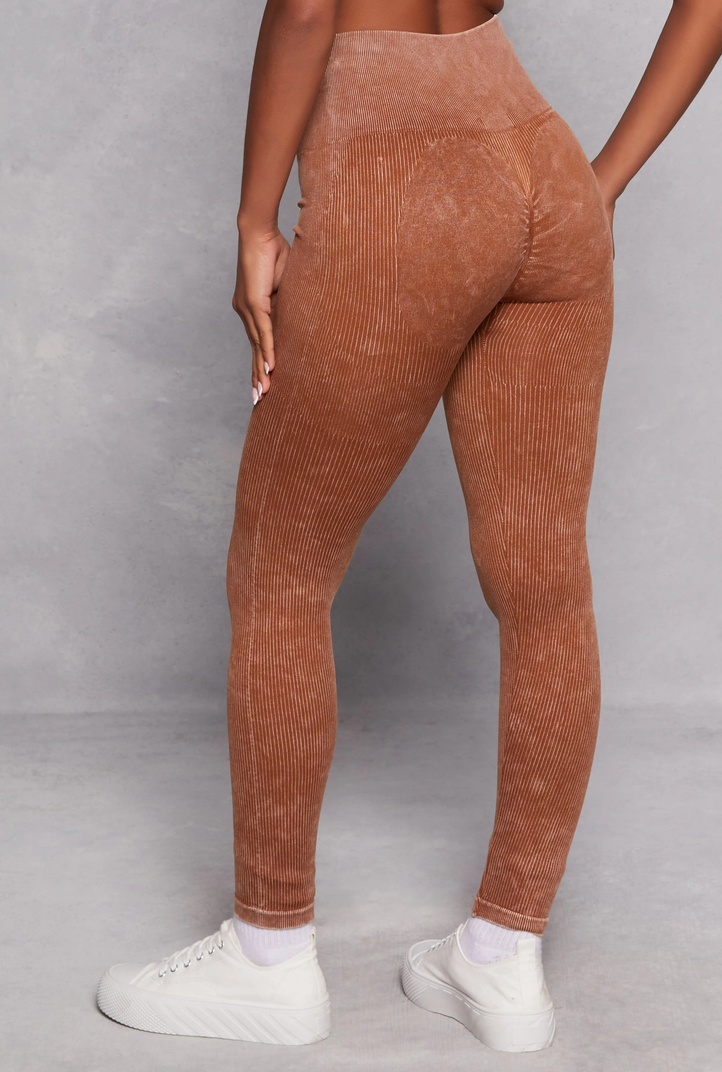 Daisy Ribbed Knit High Waist Leggings sold by Rainbow product image thumbnail 3