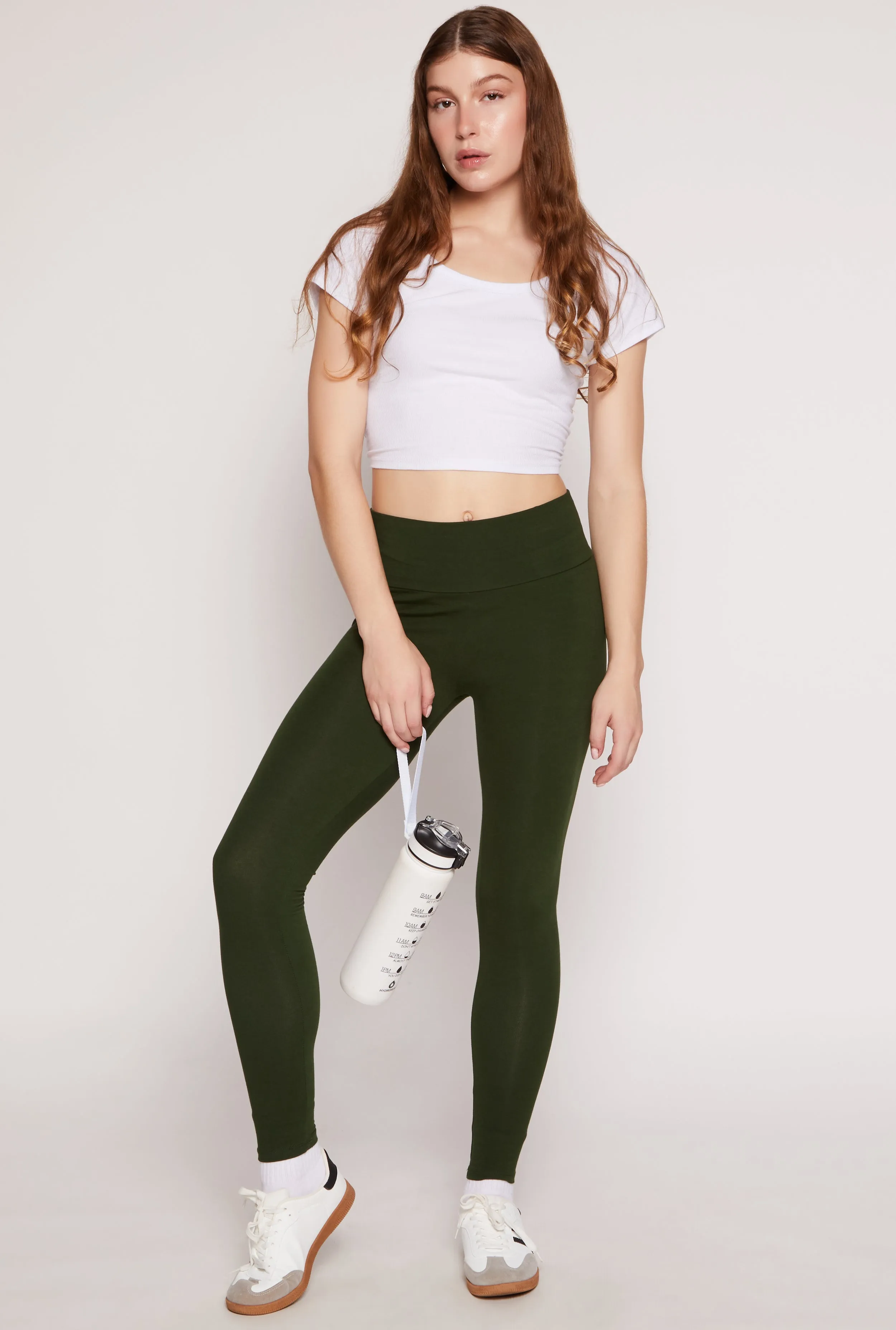 Solid Wide Waist Leggings sold by Rainbow