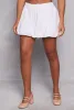 Poplin Ruched Waist Balloon Mini Skirt sold by Rainbow
