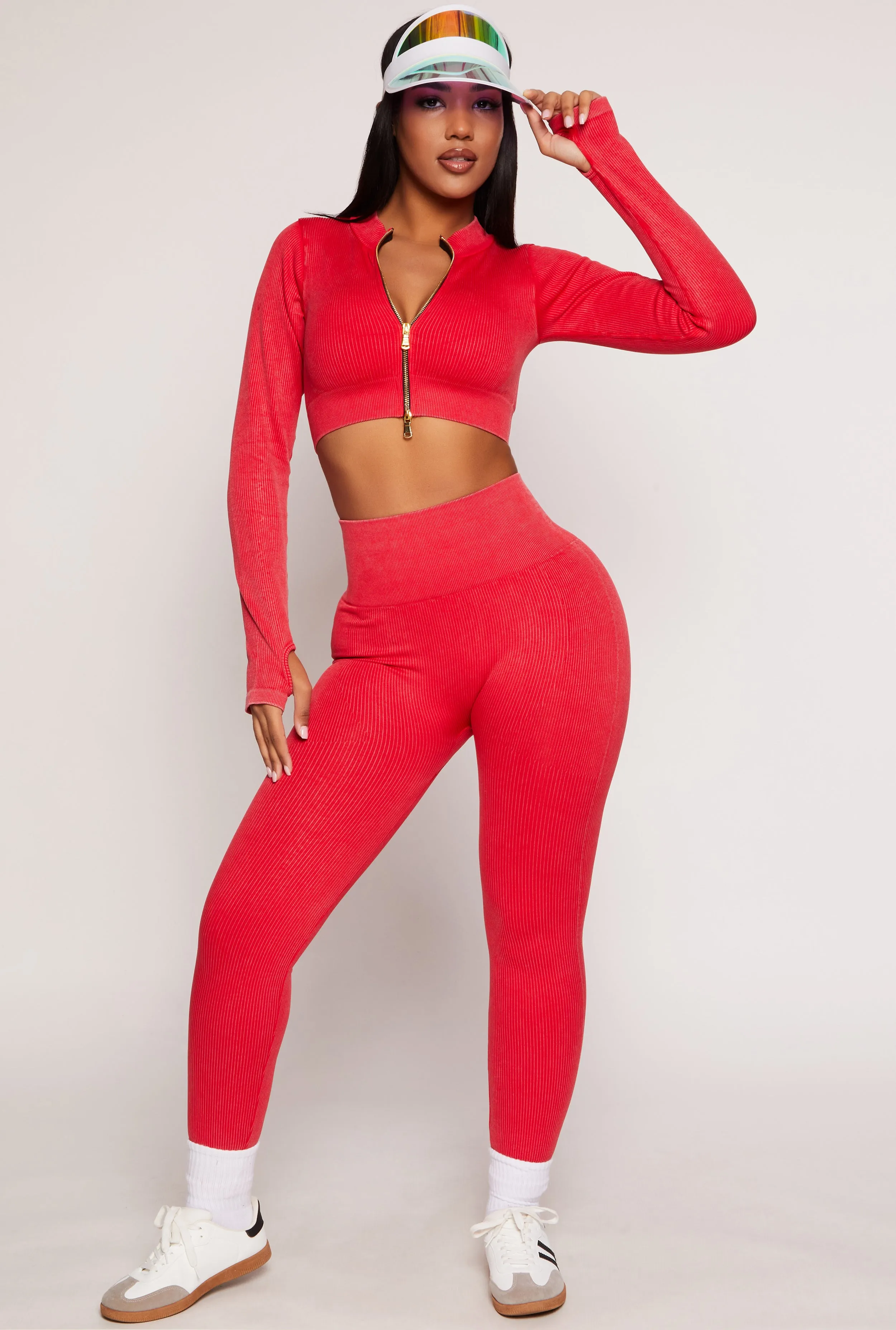 Daisy Ribbed Knit Cropped Track Jacket sold by Rainbow product image thumbnail 2