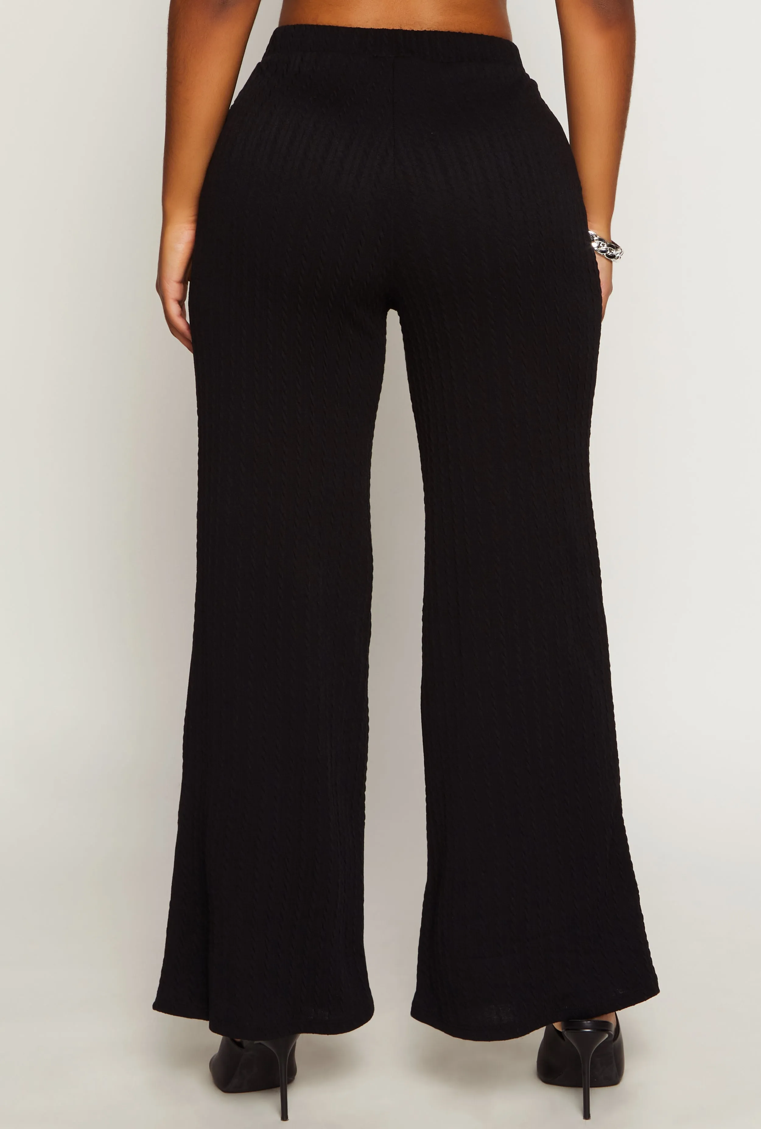 Cable Knit High Waisted Wide Leg Pants sold by Rainbow product image thumbnail 3