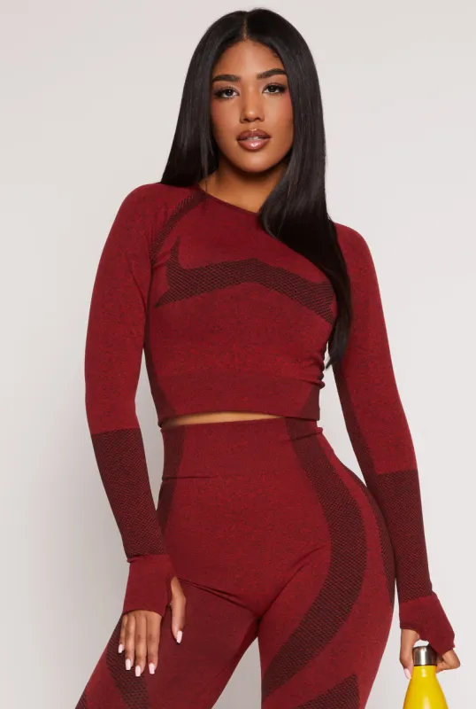 Seamless Color Block Long Sleeve Top sold by Rainbow