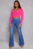 Daisy Scoop Neck Long Sleeve Crop Top sold by Rainbow