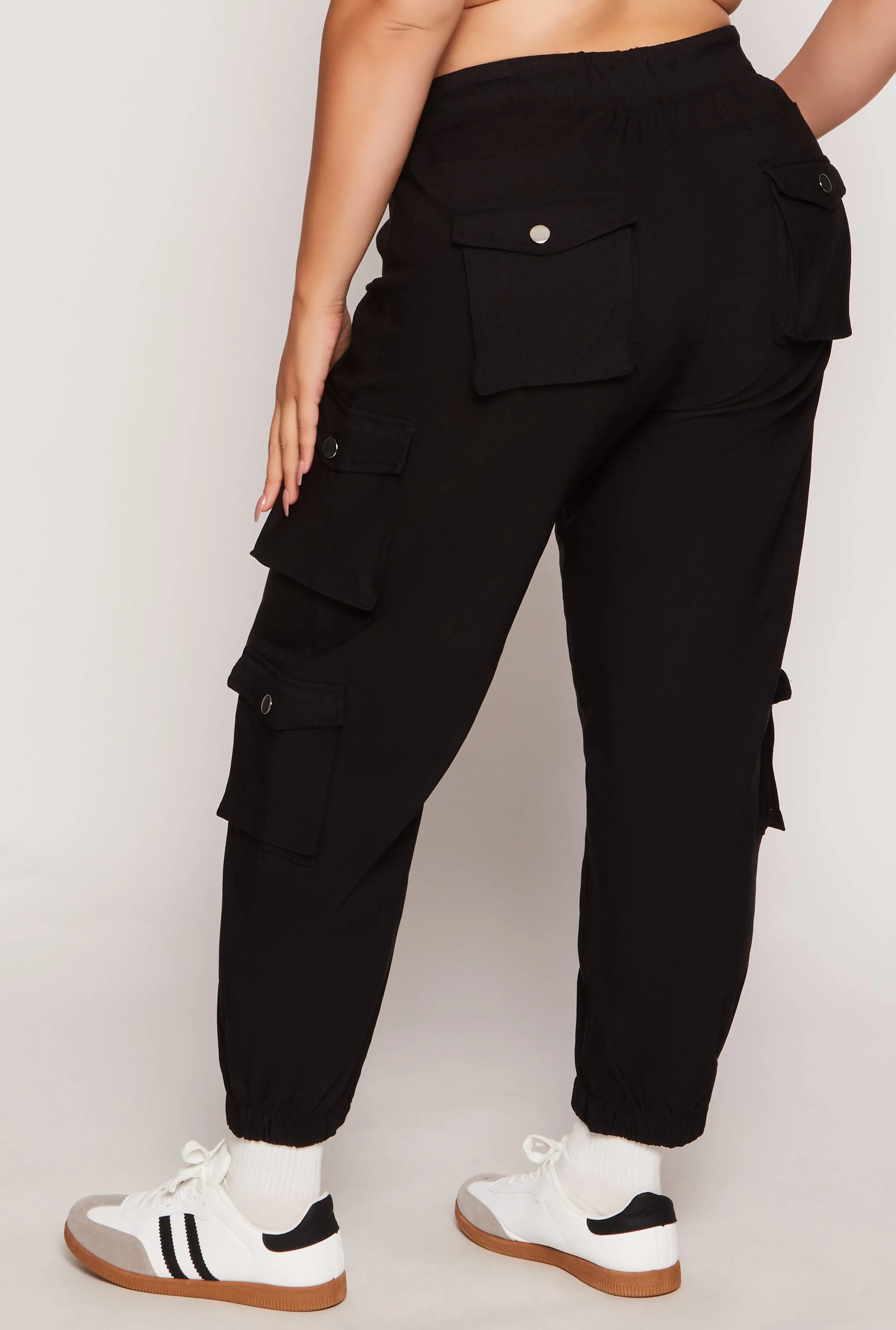 Plus Size High Waisted Cargo Joggers sold by Rainbow product image thumbnail 3