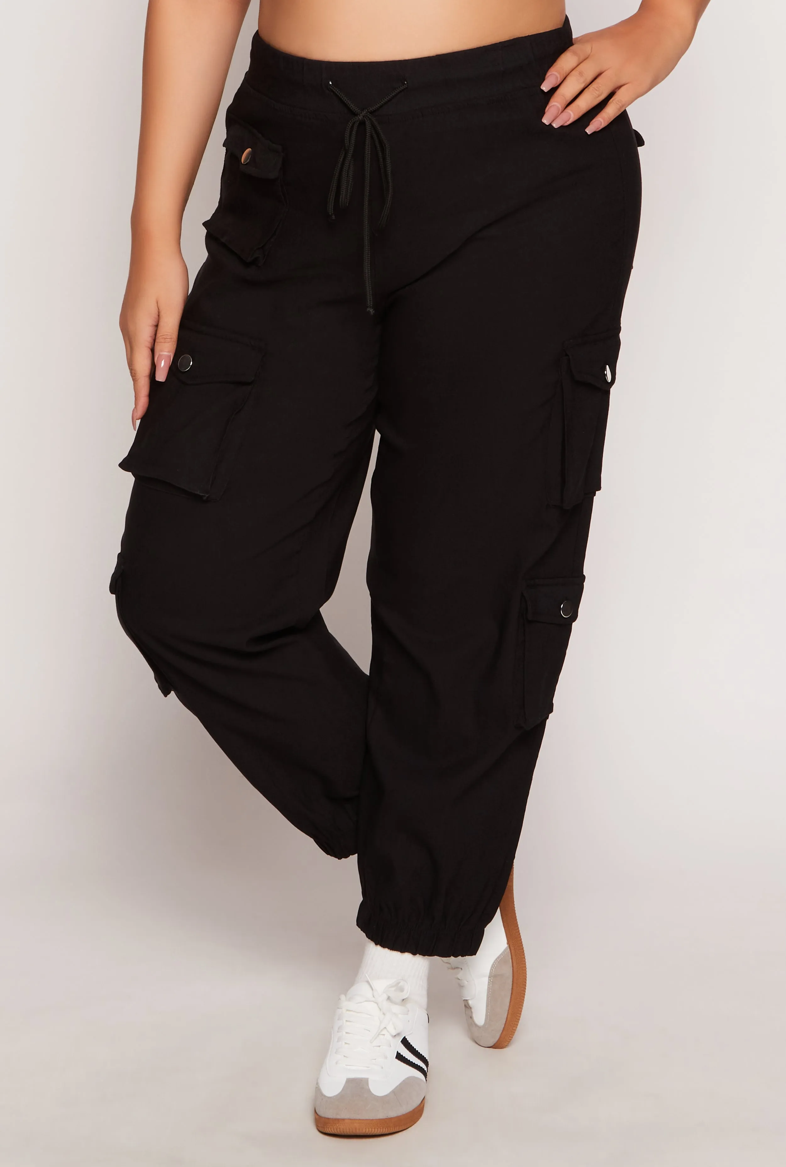 Plus Size High Waisted Cargo Joggers sold by Rainbow product image thumbnail 2