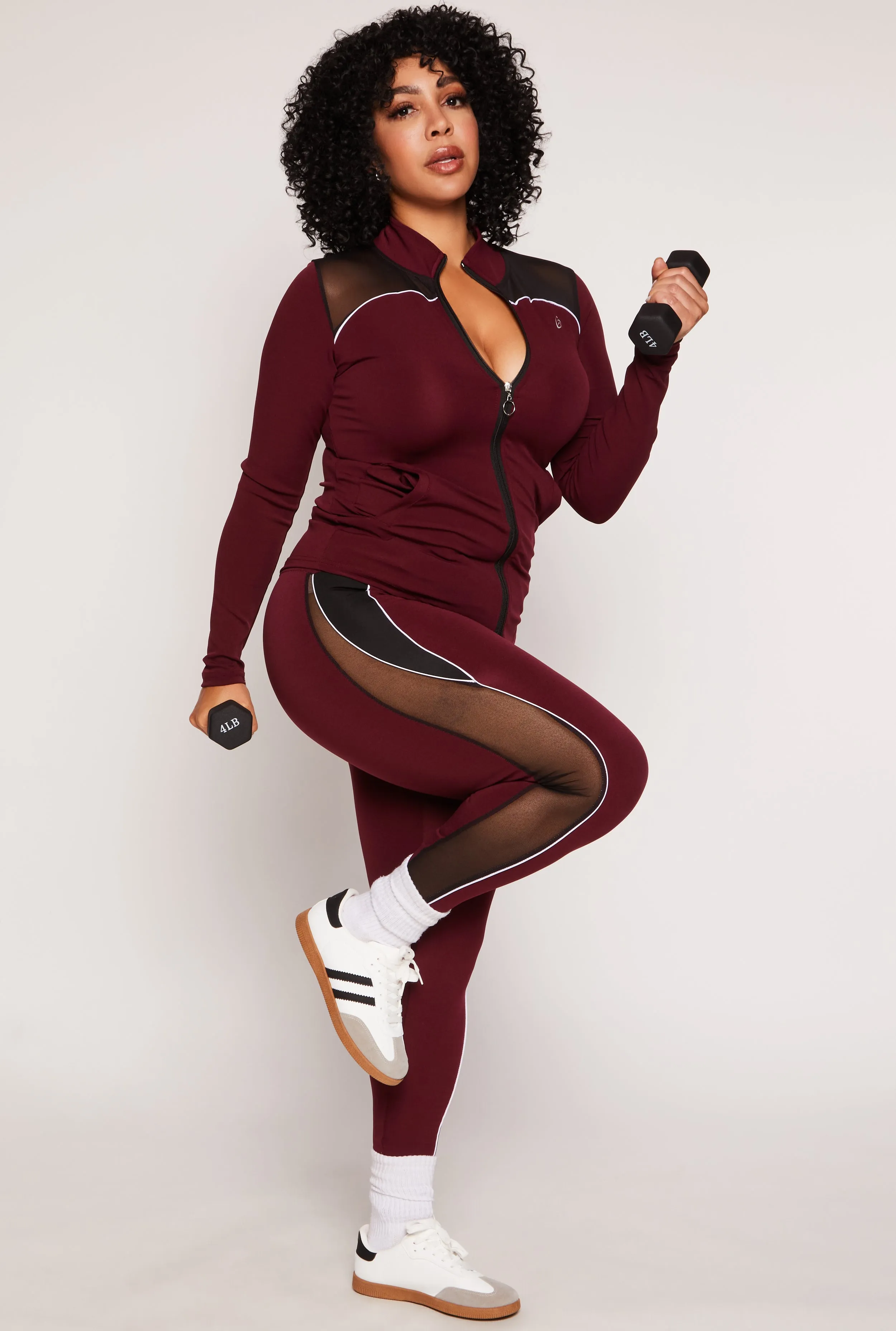 Plus Size Contrast Piping Zip Front Track Jacket sold by Rainbow product image thumbnail 2