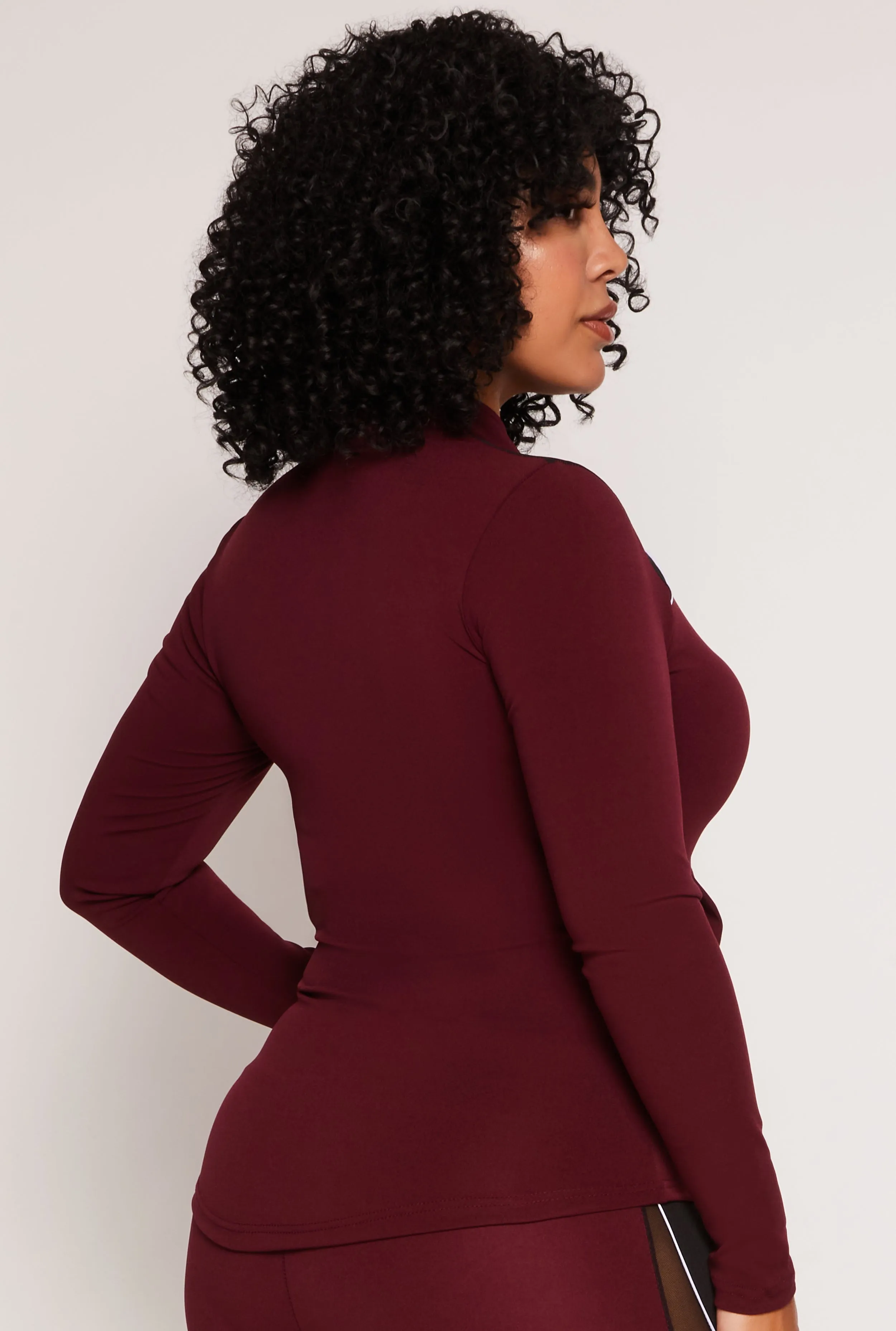 Plus Size Contrast Piping Zip Front Track Jacket sold by Rainbow product image thumbnail 3