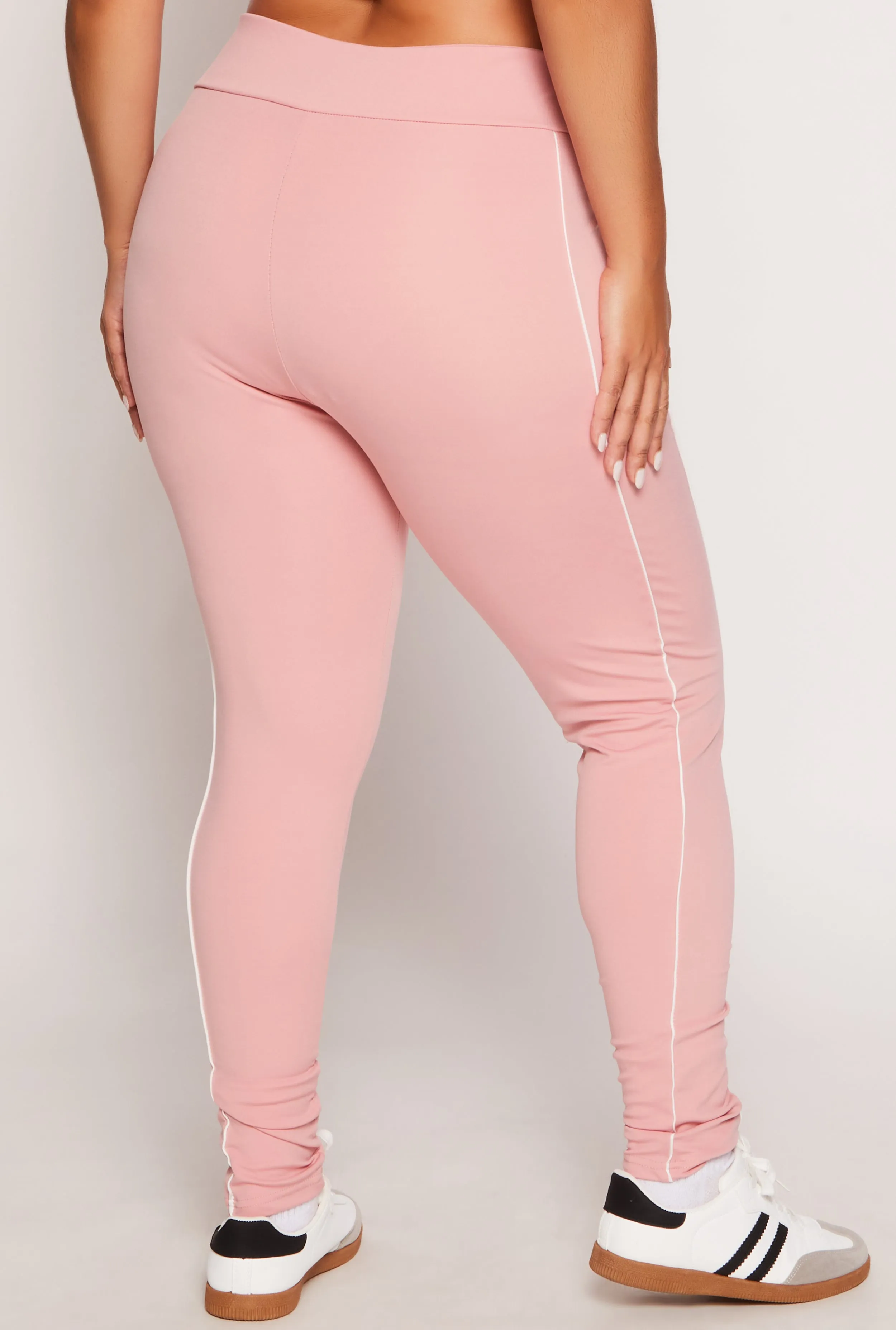 Plus Size Contrast Piping High Waist Leggings sold by Rainbow product image thumbnail 3