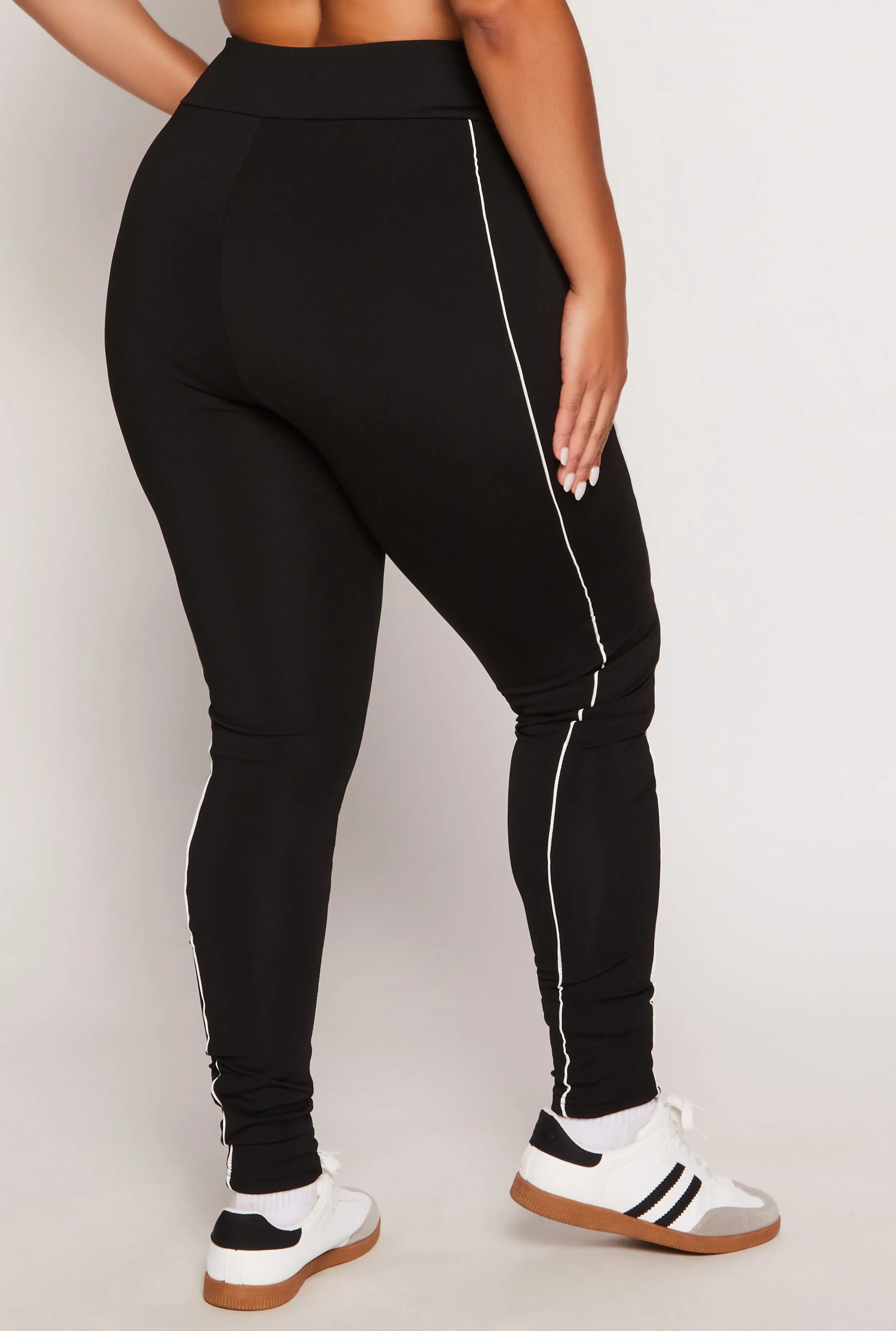Plus Size Contrast Piping High Waist Leggings sold by Rainbow product image thumbnail 3