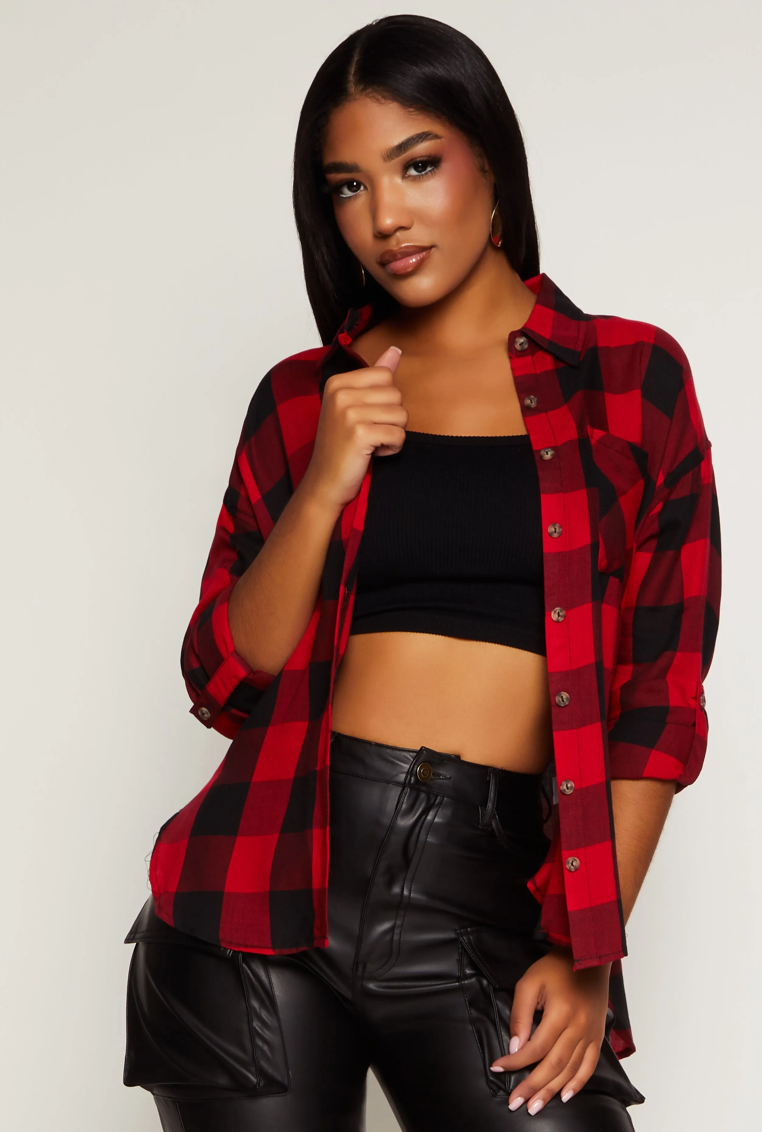 Buffalo Plaid Tunic Shirt sold by Rainbow