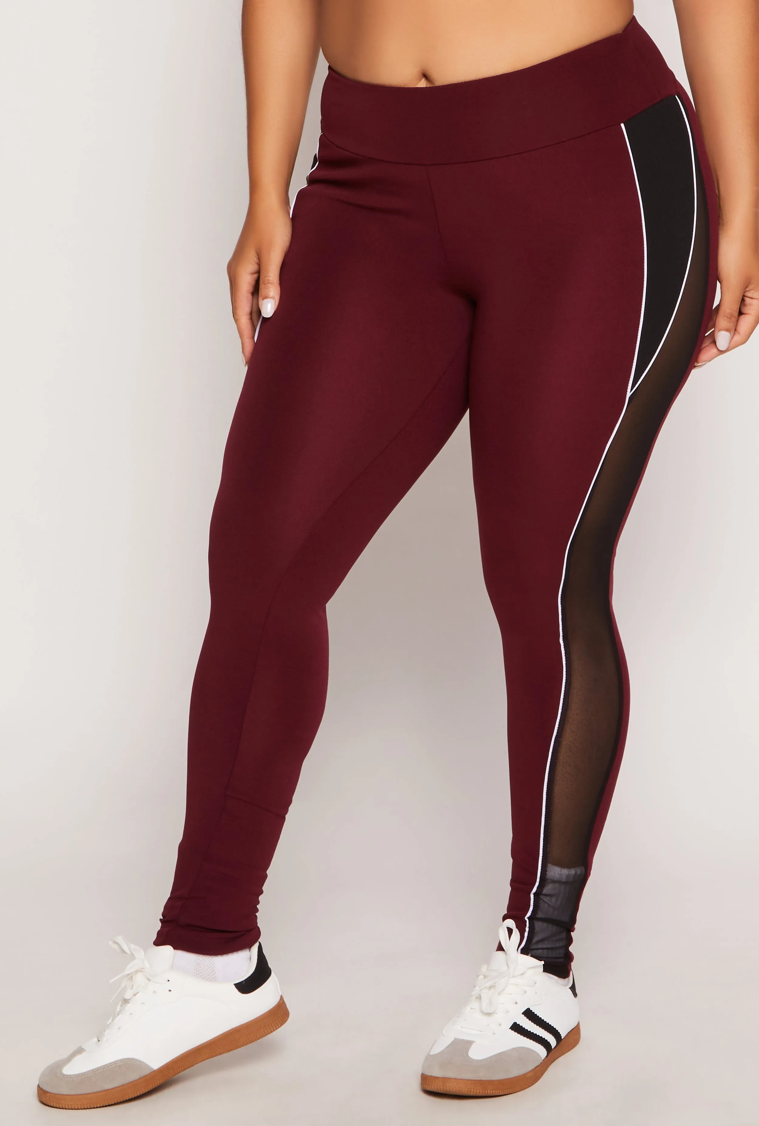 Plus Size Contrast Piping High Waist Leggings sold by Rainbow product image thumbnail 2