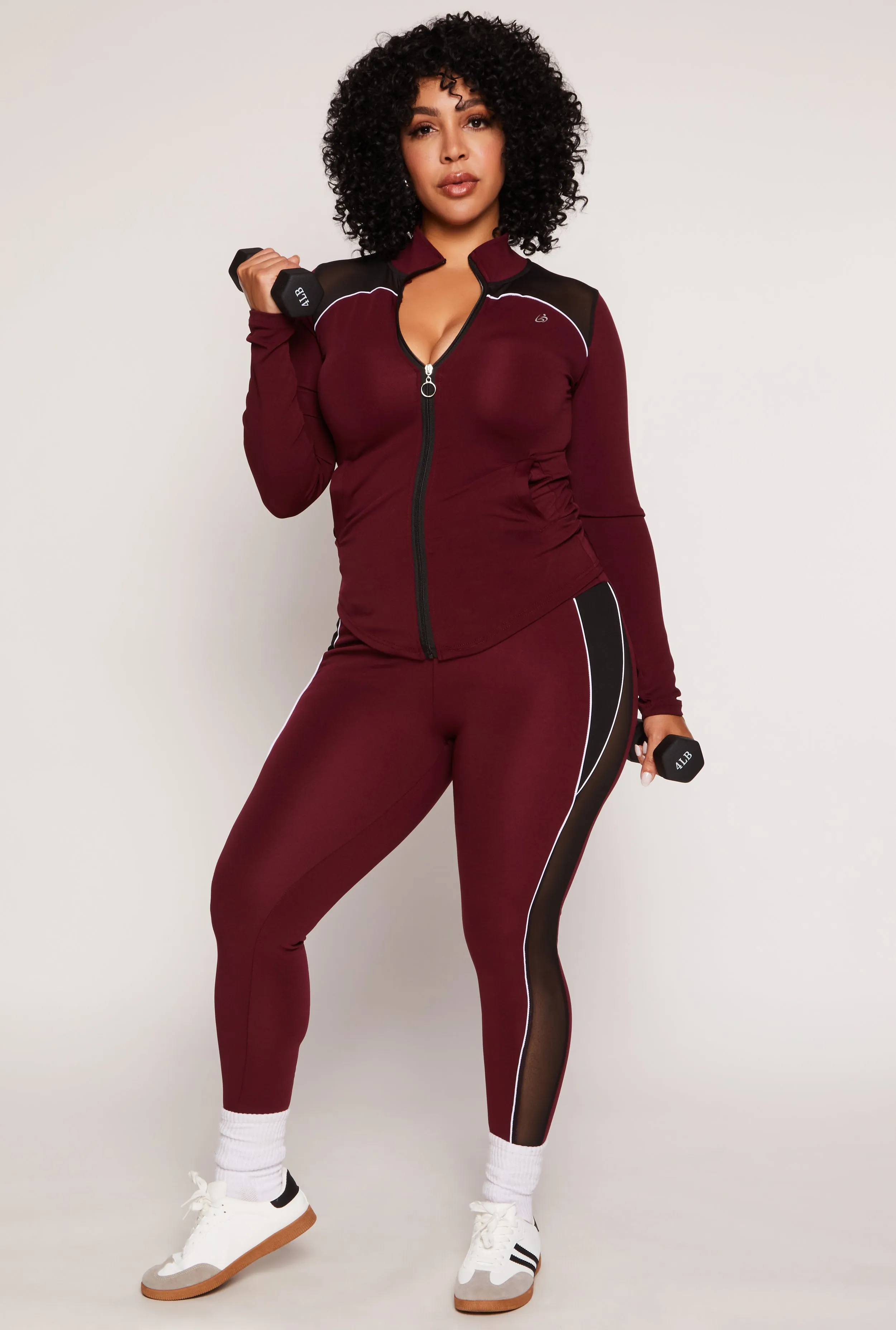 Plus Size Contrast Piping High Waist Leggings sold by Rainbow