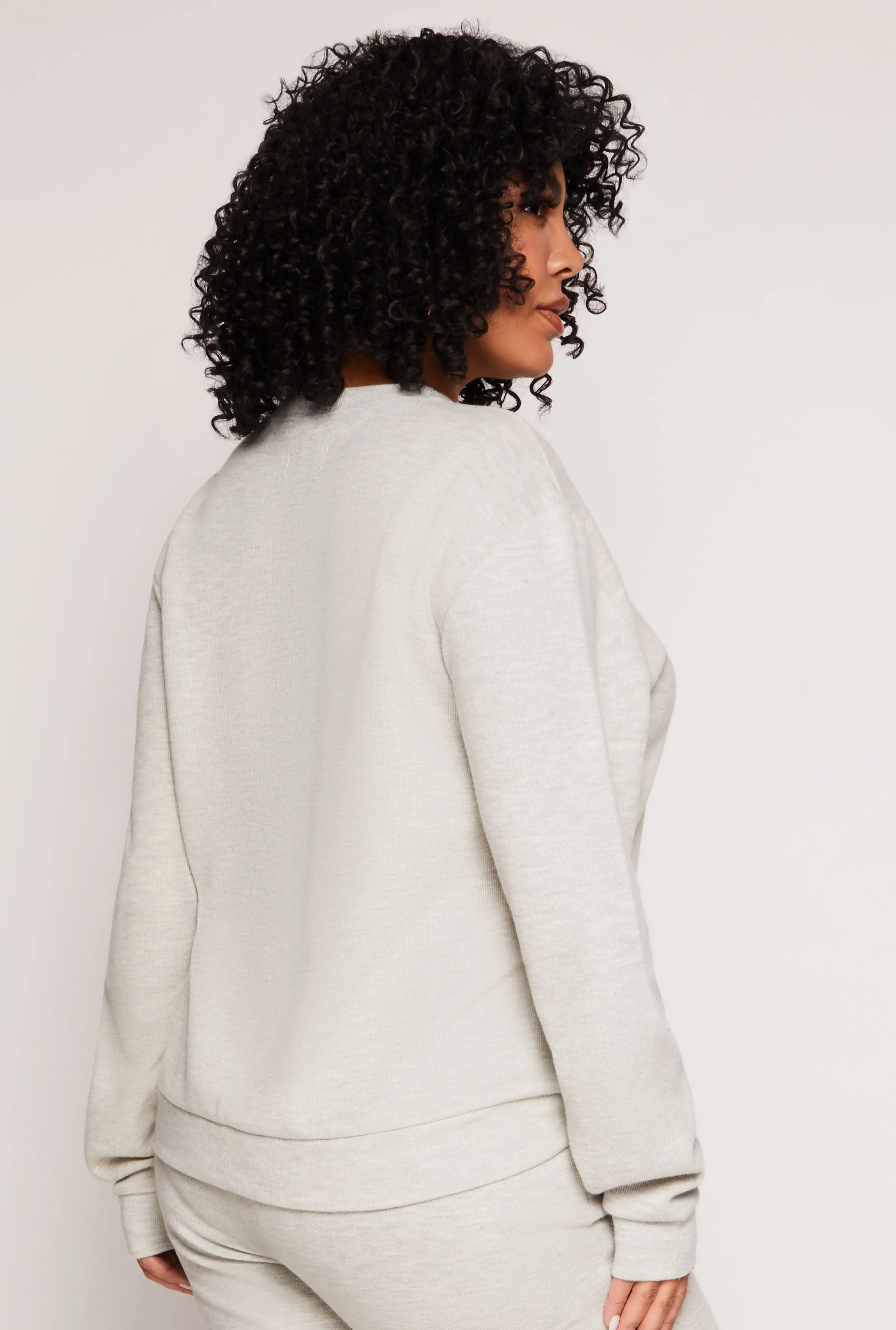 Plus Size Brushed Knit Crew Neck Sweatshirt sold by Rainbow product image thumbnail 3