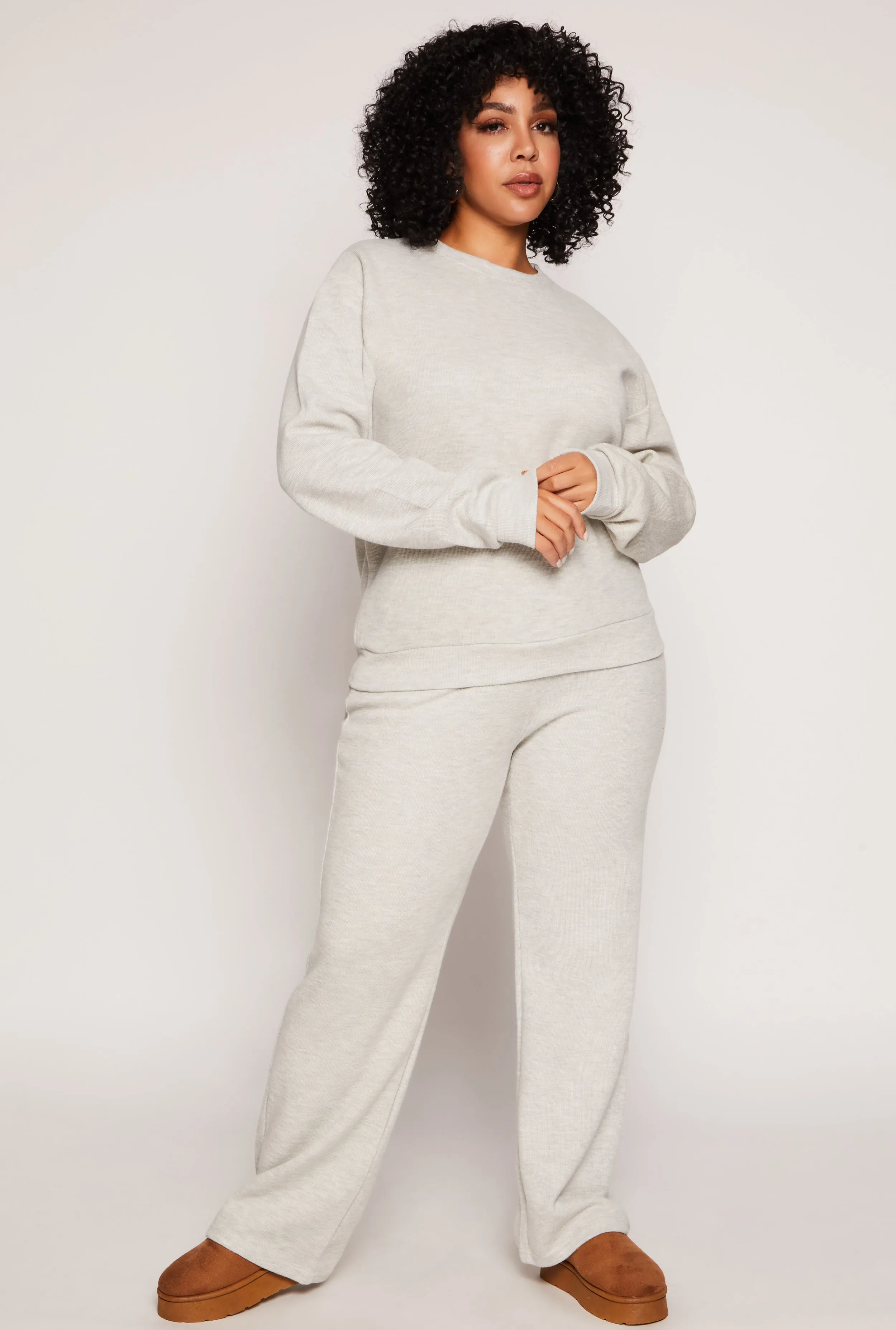 Plus Size Brushed Knit Crew Neck Sweatshirt sold by Rainbow product image thumbnail 2